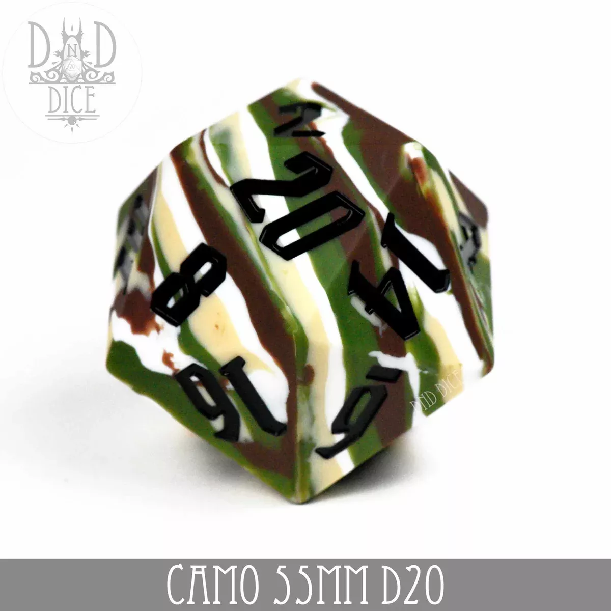 DND DICE 55mm D20 - Camo (Silicone)