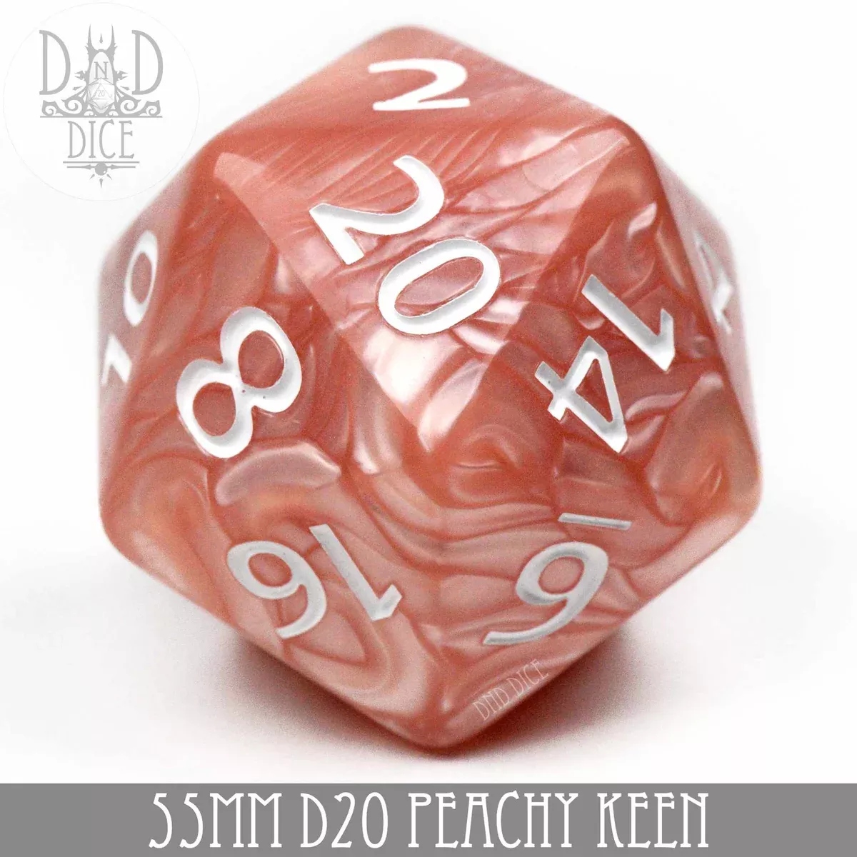 DND DICE 55mm D20 - Peachy Keen
