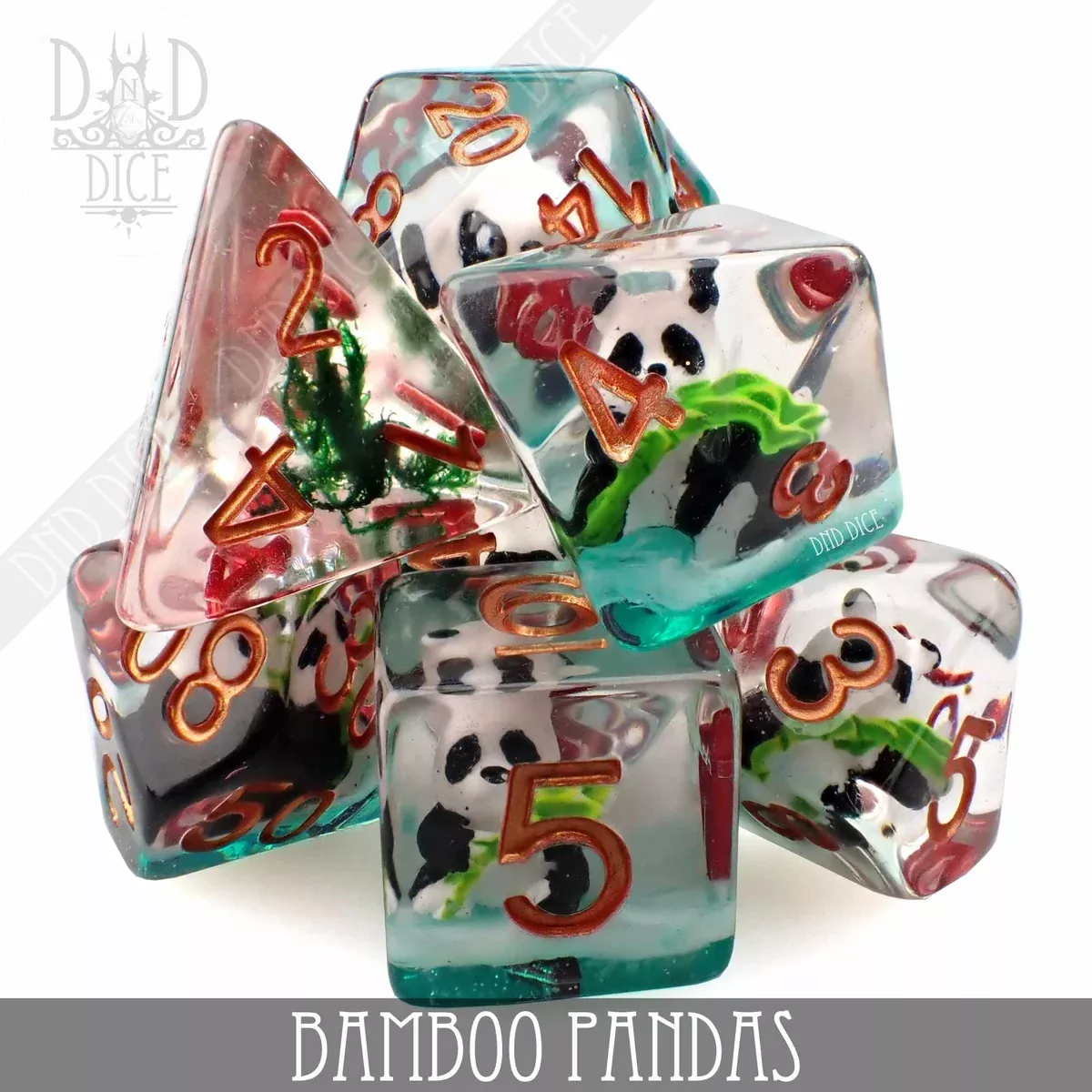 DND DICE Bamboo Pandas Dice Set