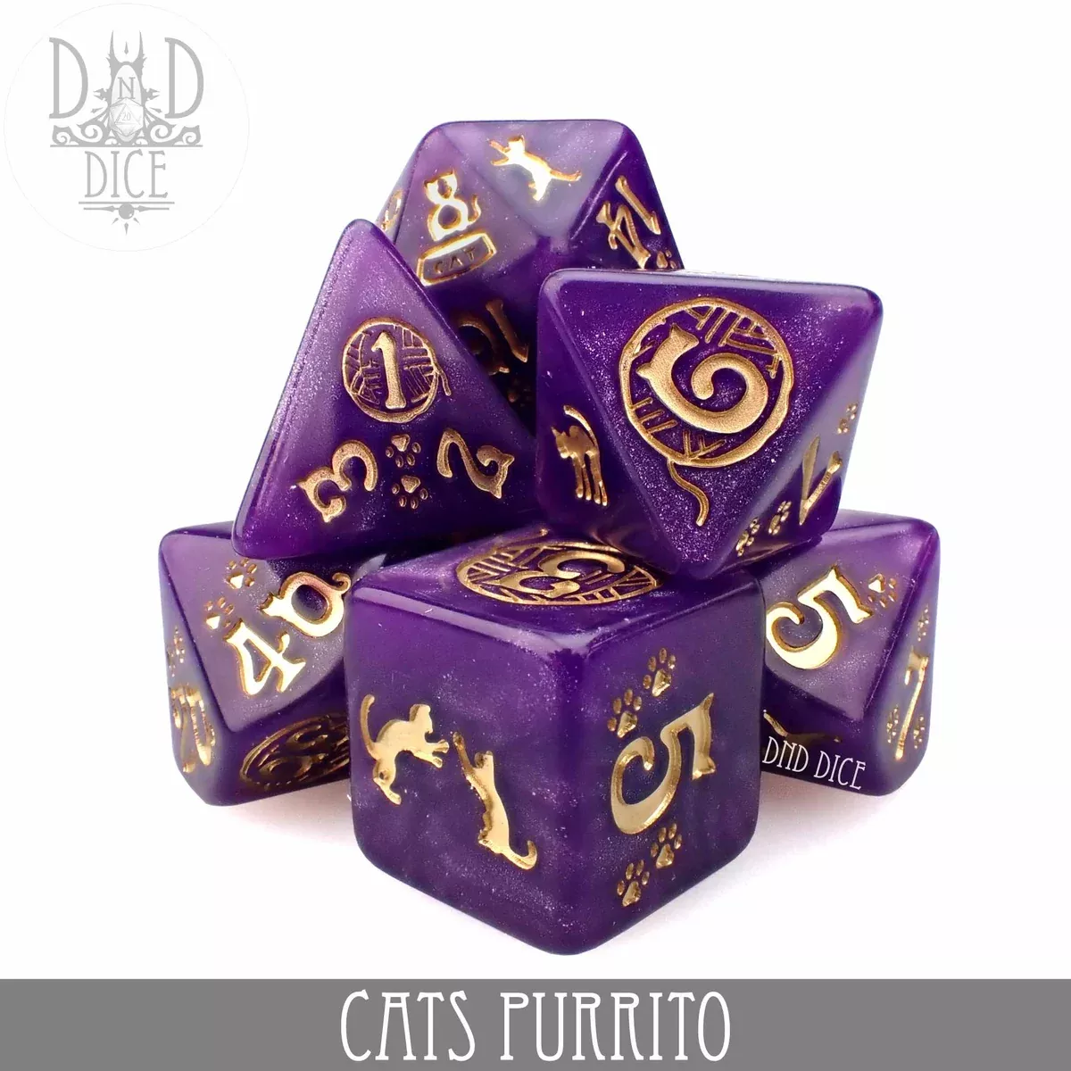 DND DICE Cats: Purrito Dice Set