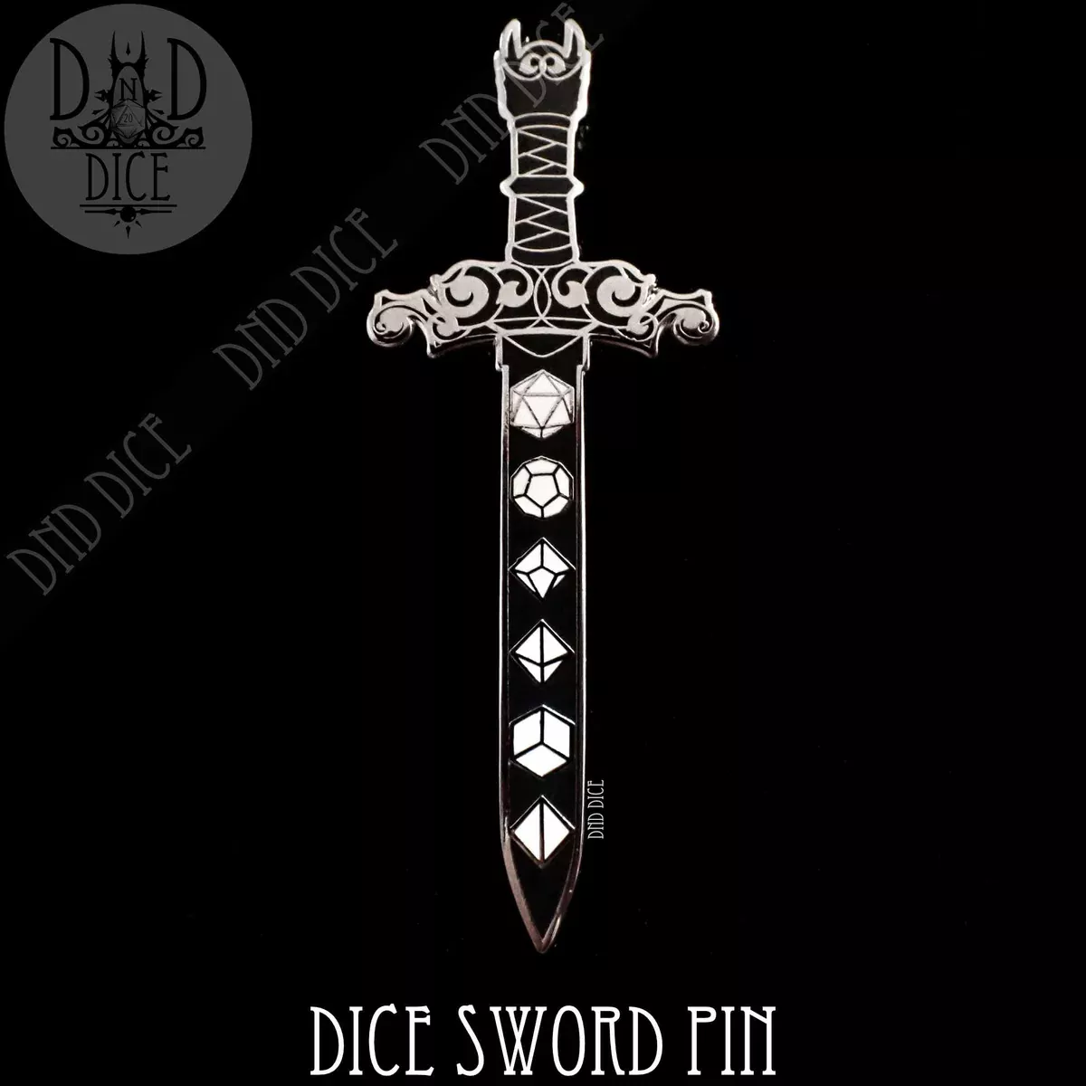 DND DICE Dice Sword Enamel Pin