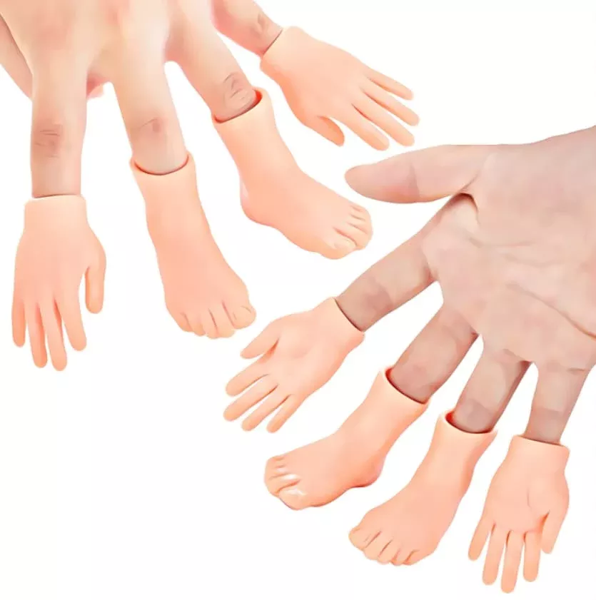 DR DINGUS Finger Puppet Accessory Set - 4 Beige Hands & Feet