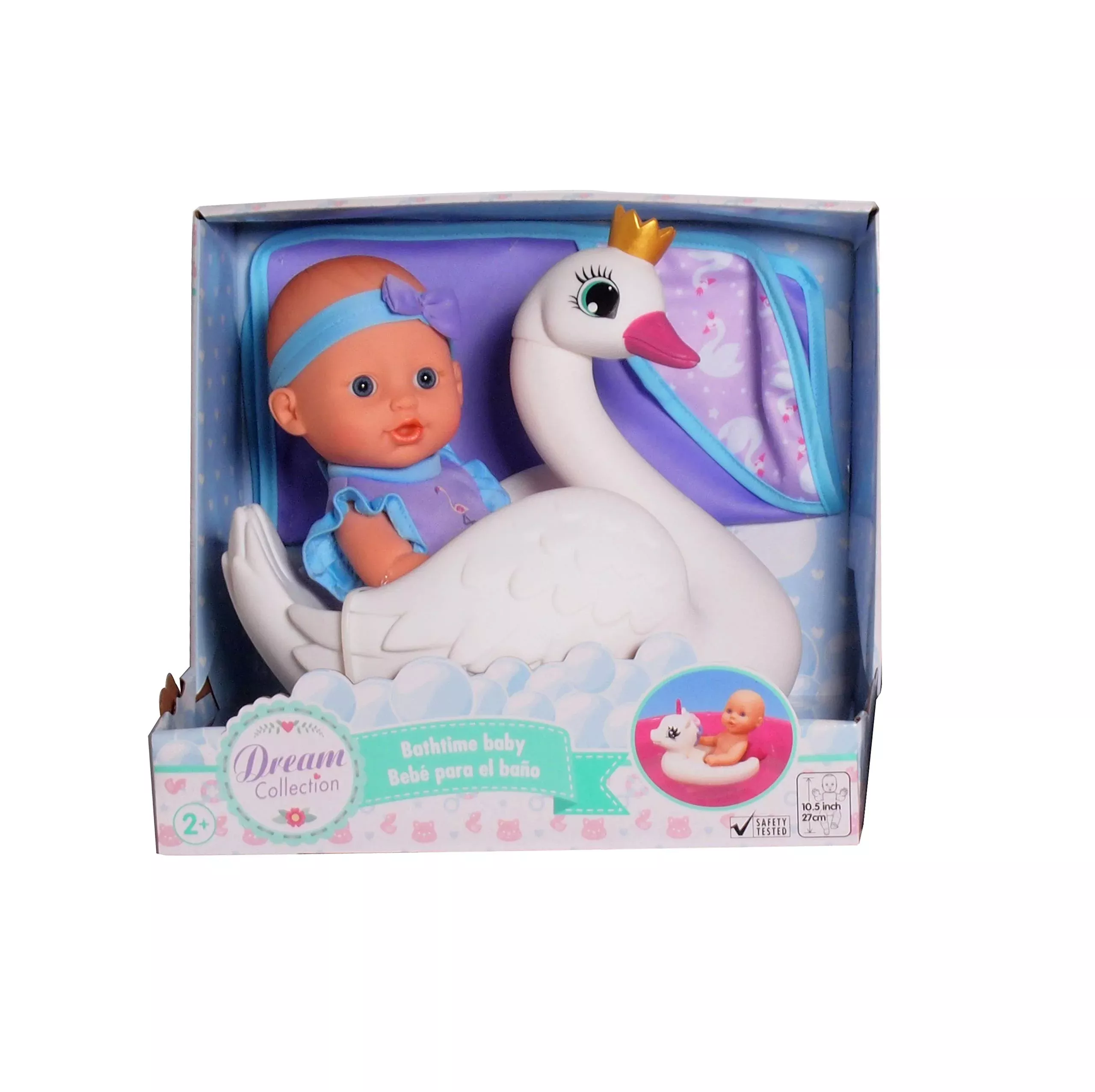 DREAM COLLECTION 10" Bath Time Baby Doll - Multicolor Plastic Doll Mod
