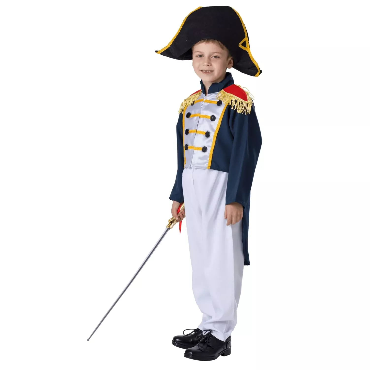 Dress Up America Boys Colonial General Costume, Medium, Navy, 3-Piece