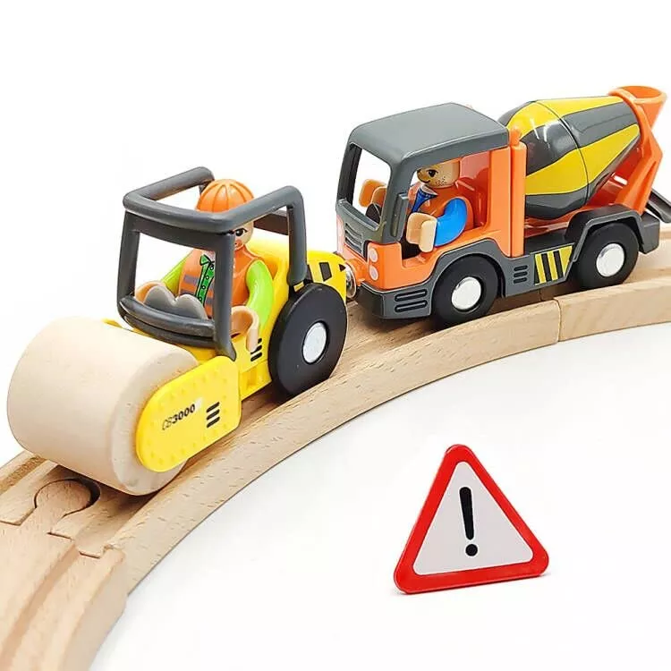DSHMIXIA Wooden Train Track Accessories, Small Mix, 5 Pieces