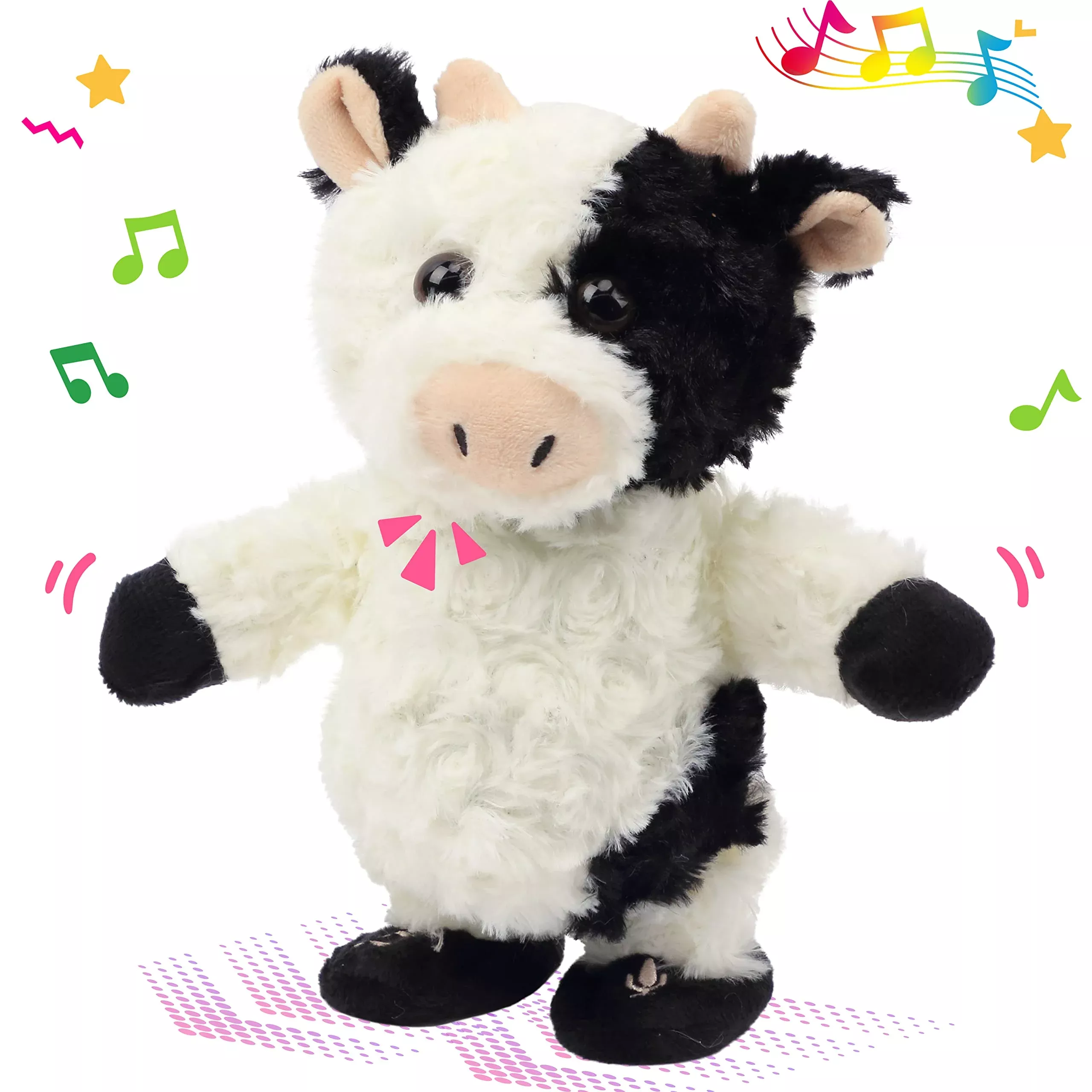 Easfan Electric Talking Cow Plush Toy, 8 Inch, Cute Interactive Toy