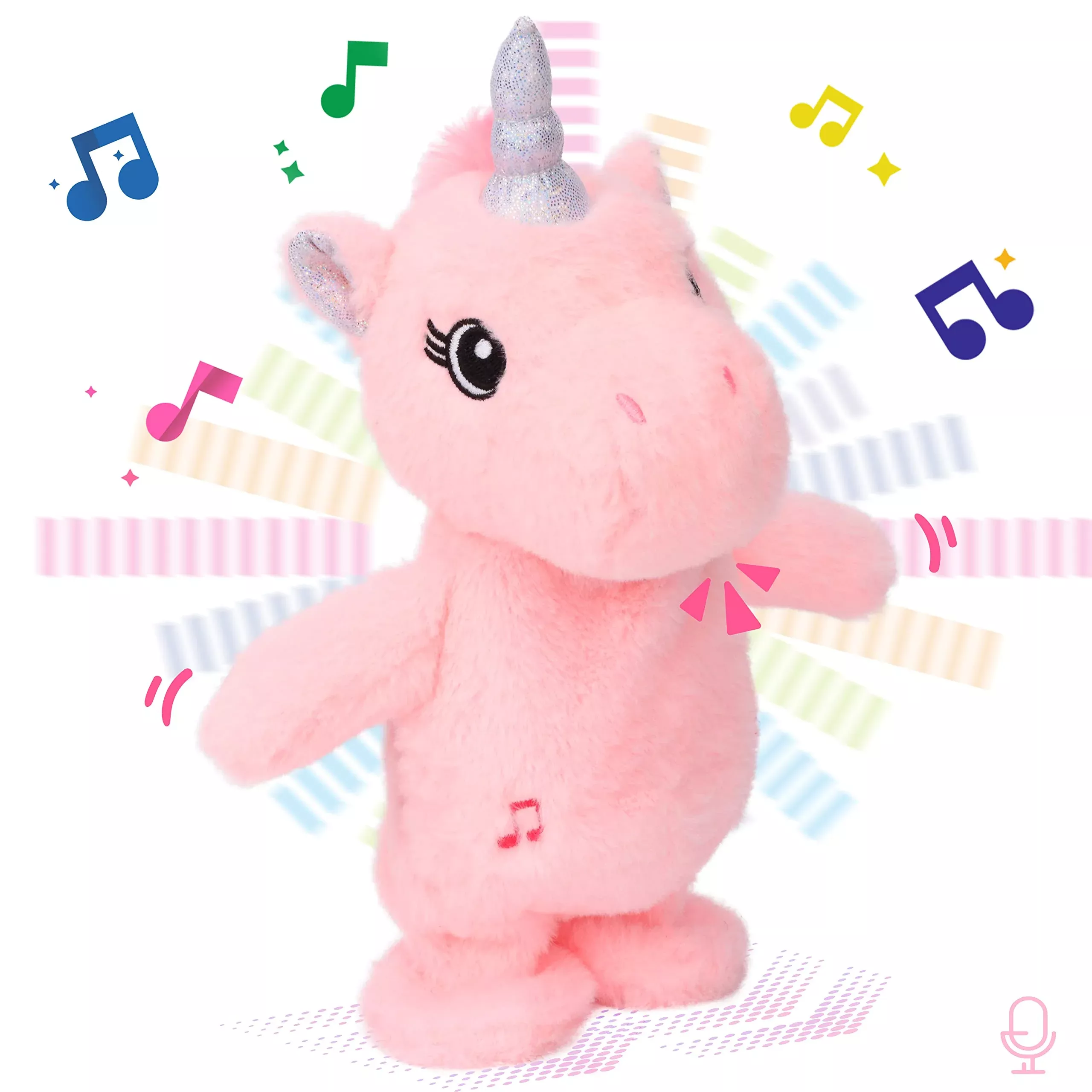 Easfan Electric Talking Unicorn Plush Toy 10 Inch Colorful