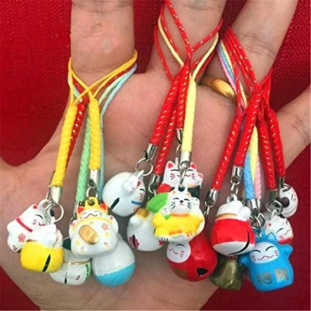 Eatingbiting 15Pcs Random Maneki Neko Fortune Lucky Japanese Beckoning