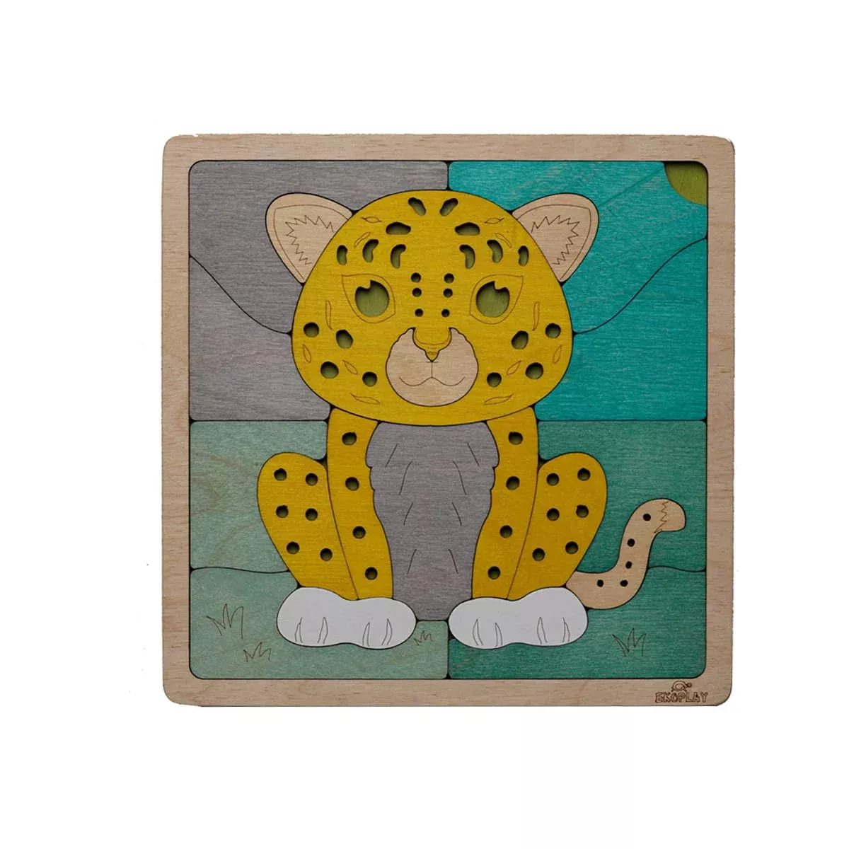 Ekoplay Amur Leopard Wooden Puzzle 20 Pieces Multicolor Educational Toy
