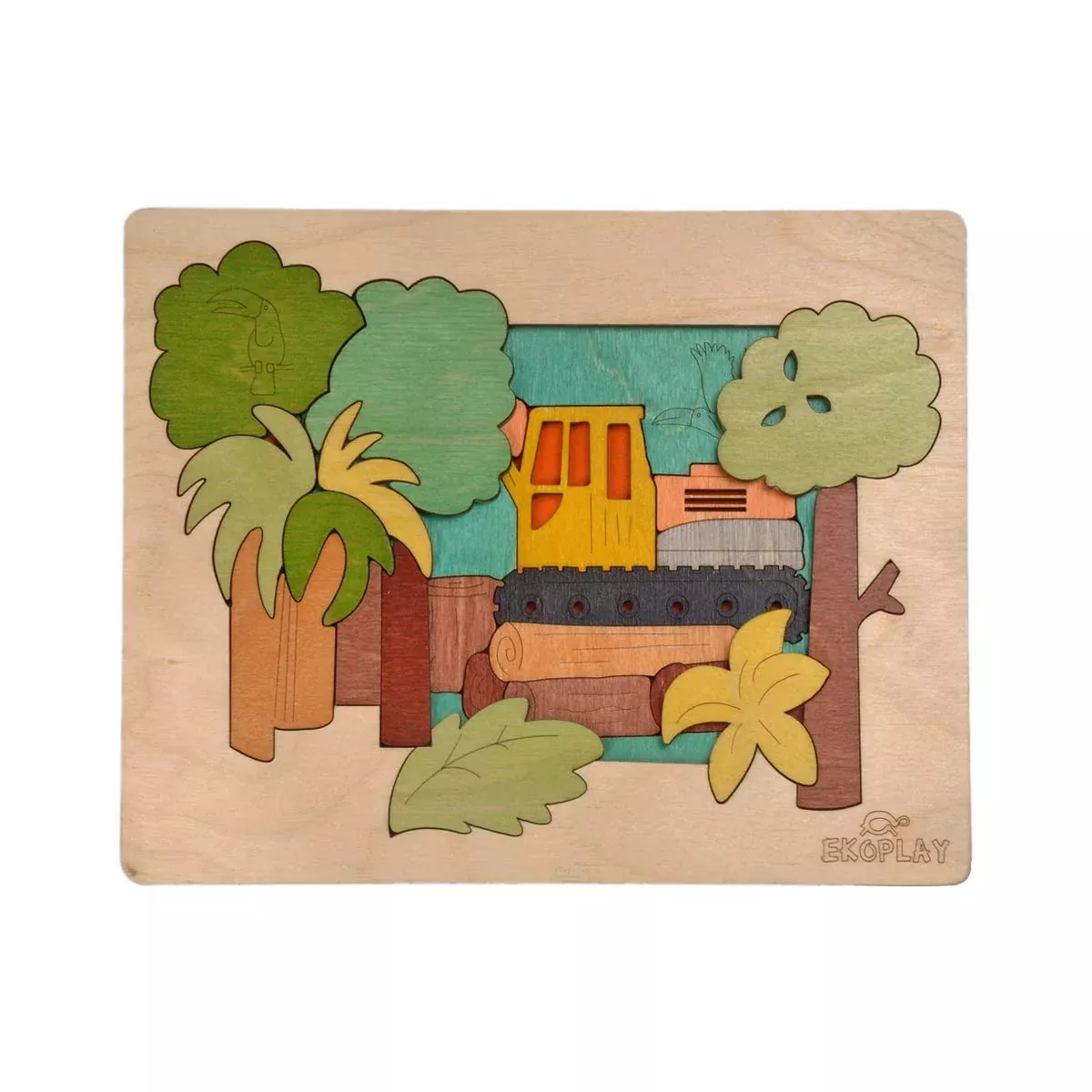 Ekoplay Wooden Puzzles for Kids, 24 Piece Educational Toy, Multicolour
