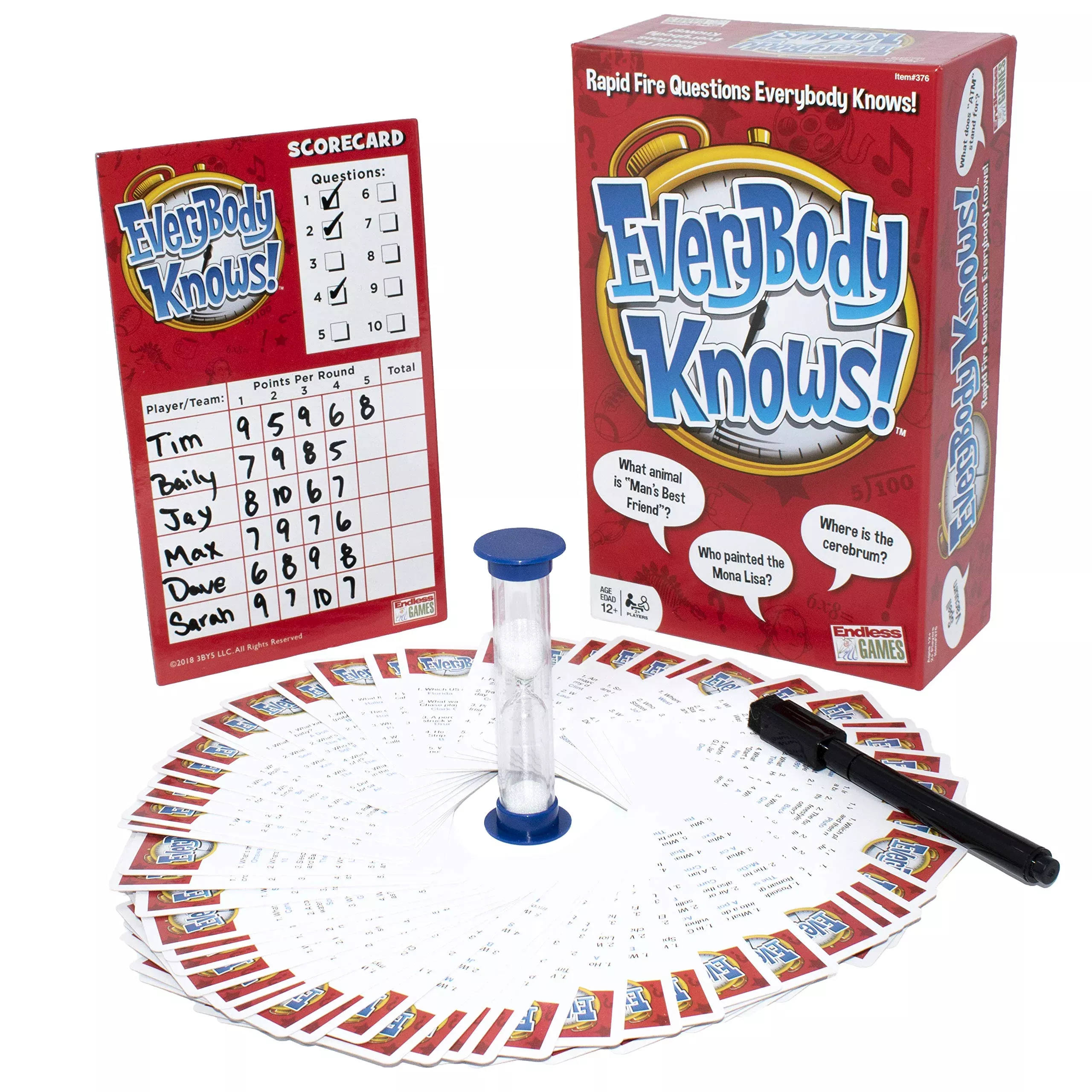 Endless Games Trivia Card Game - Everybody Knows! 2018 Edition, Multic