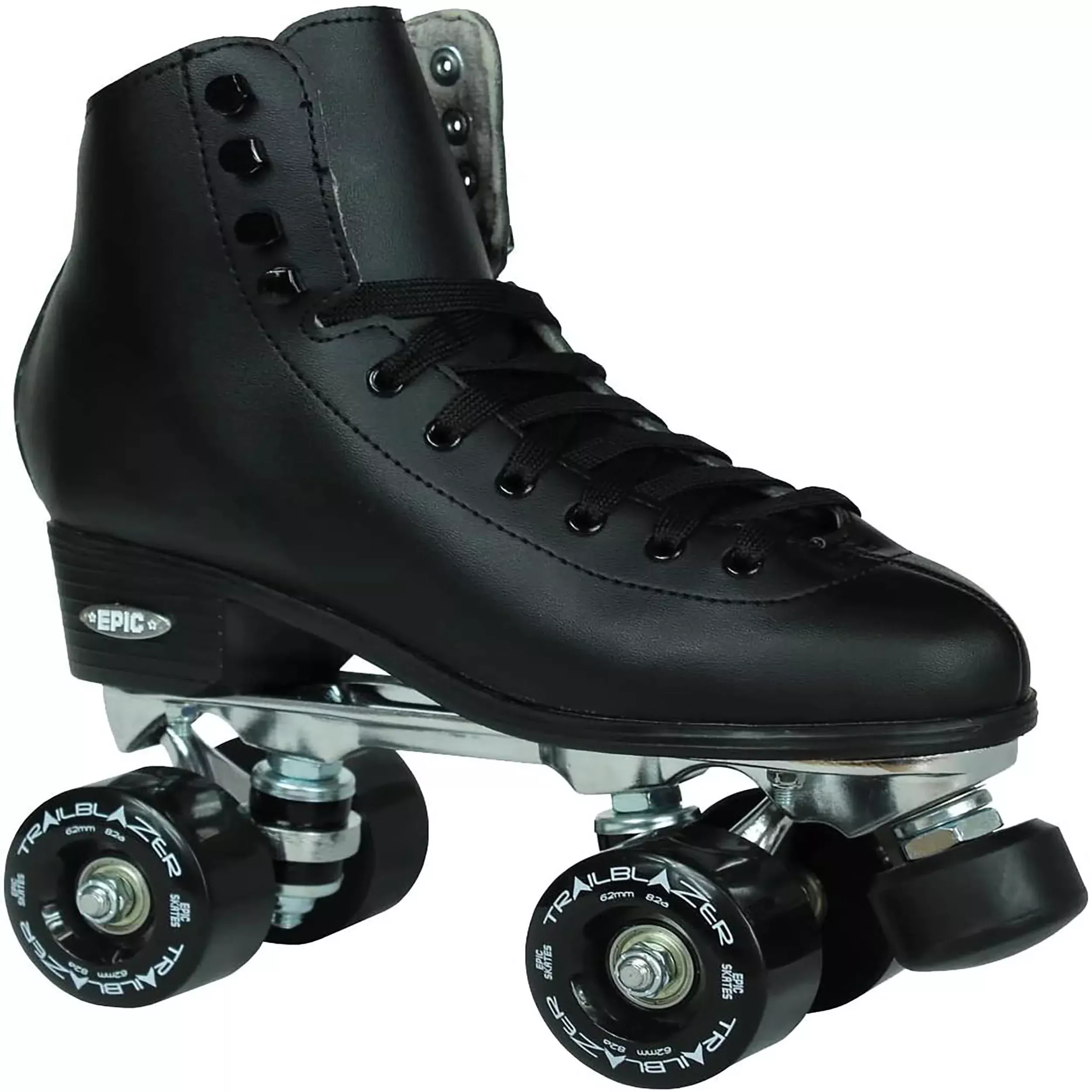 Epic Skates Classic Black Quad Roller Skates Size 10 with ABEC-5 Bearings