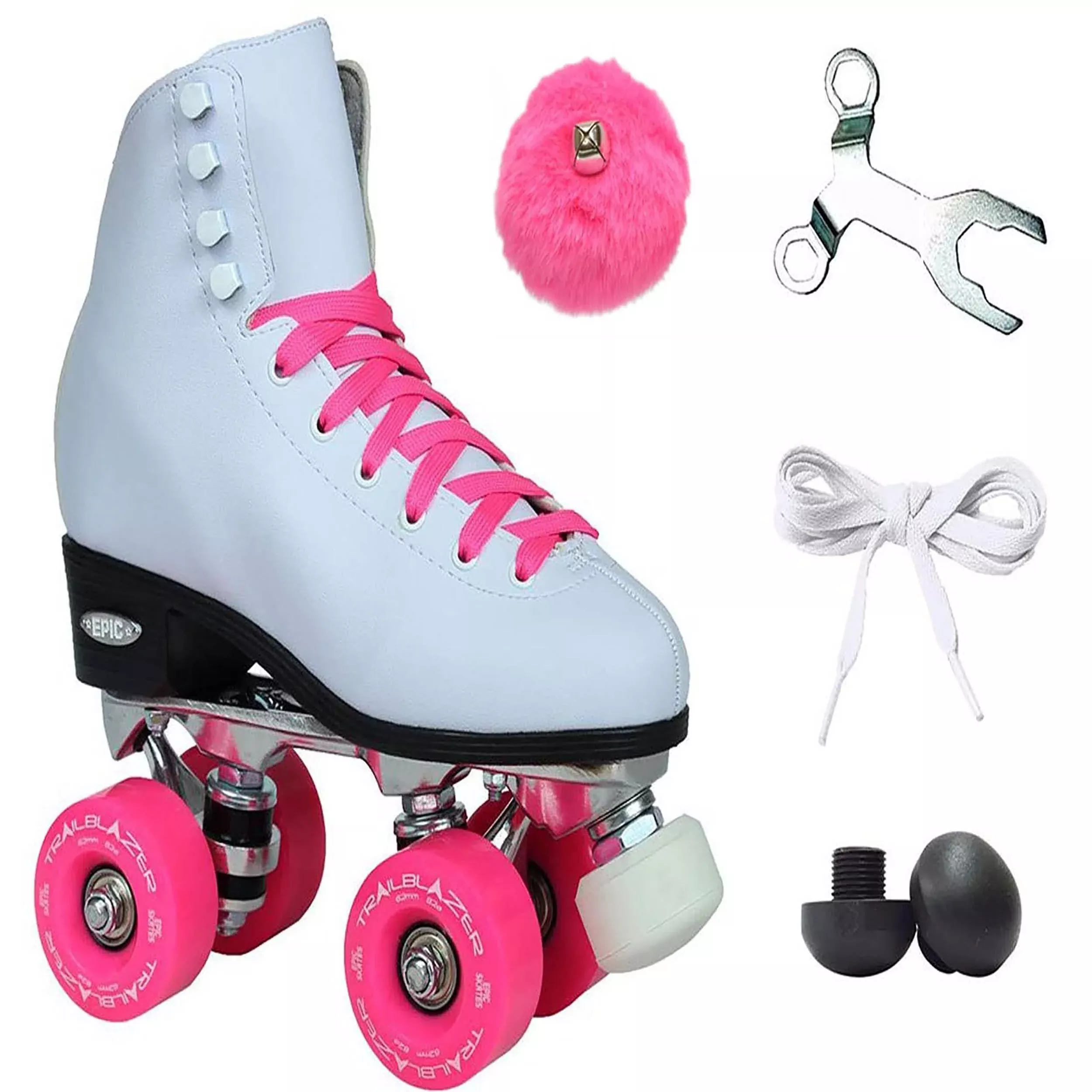 Epic Skates Quad Roller Skates Ladies 10 White Classic Design