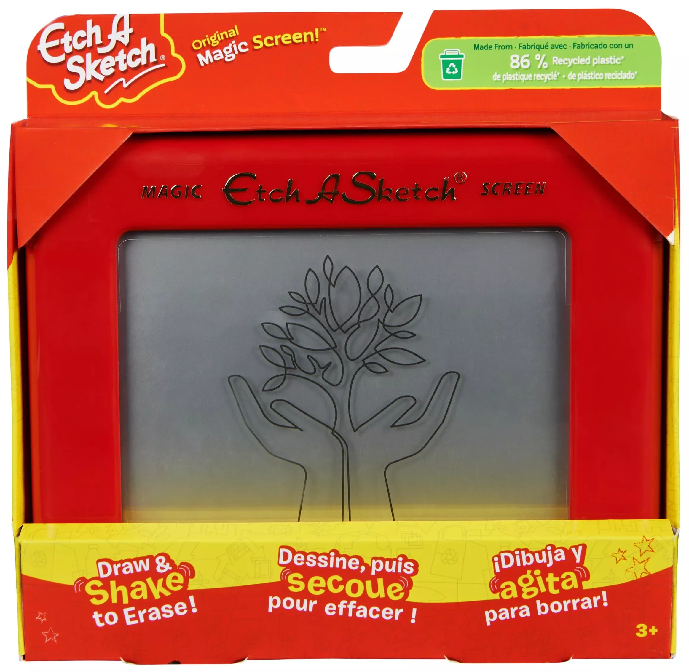 Etch A Sketch Drawing Toy for Kids, Medium, White, 86% Recycled Plastic
