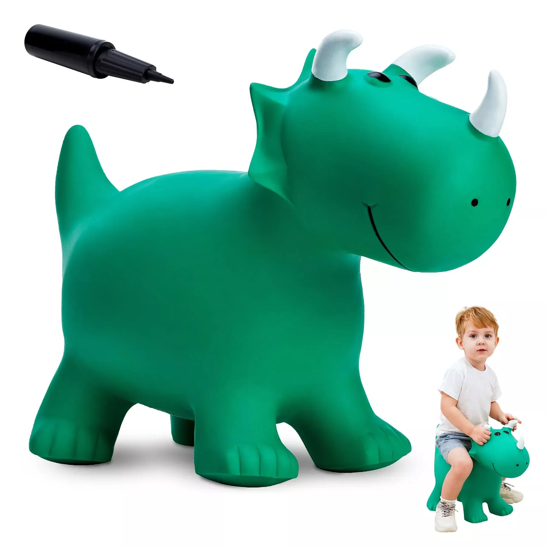 EVERICH TOY Animal Hopper Green Dinosaur Medium for Kids 18M-6Y