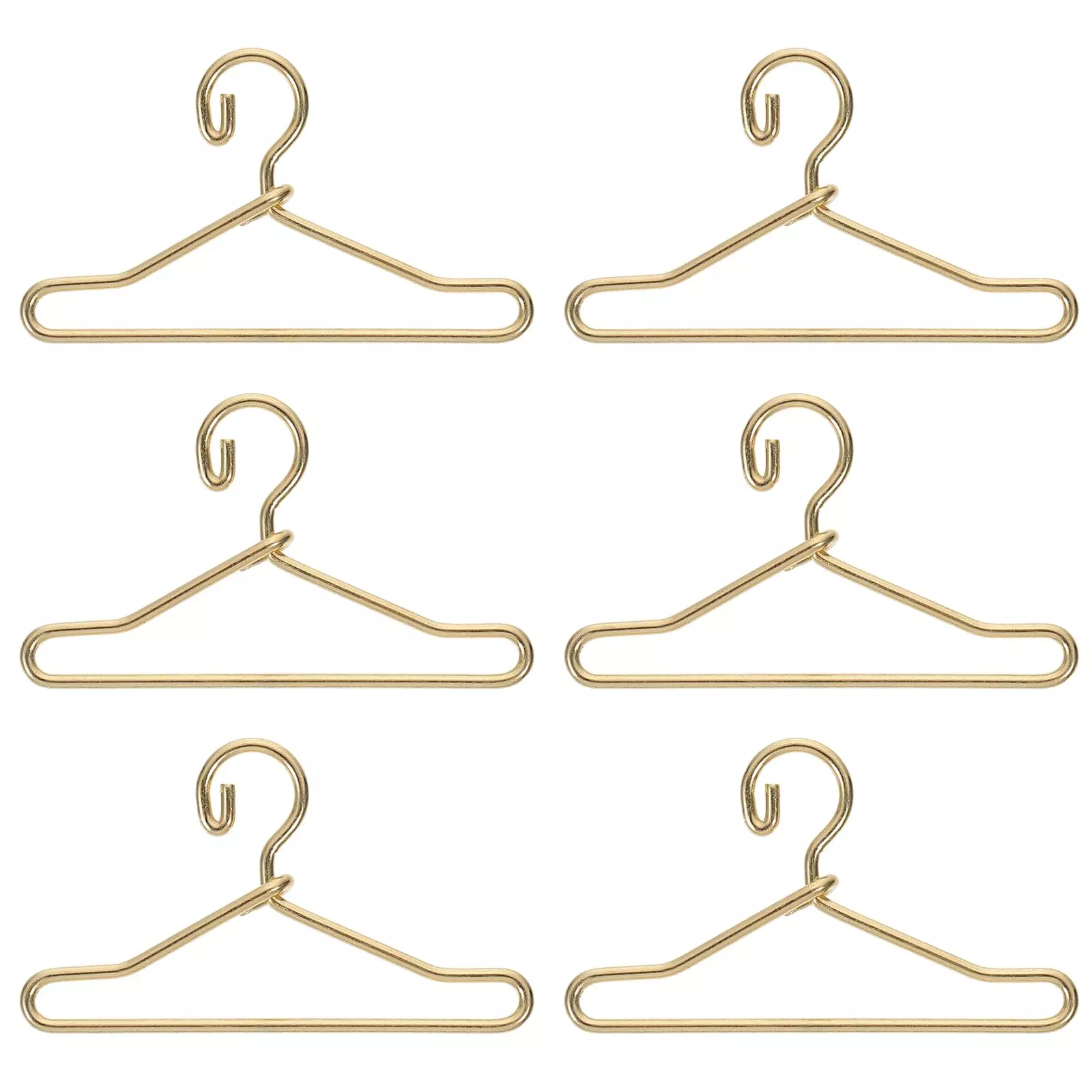 EXCEART Mini Clothes Hangers for Dolls, Metal, Gold, 50 Pack