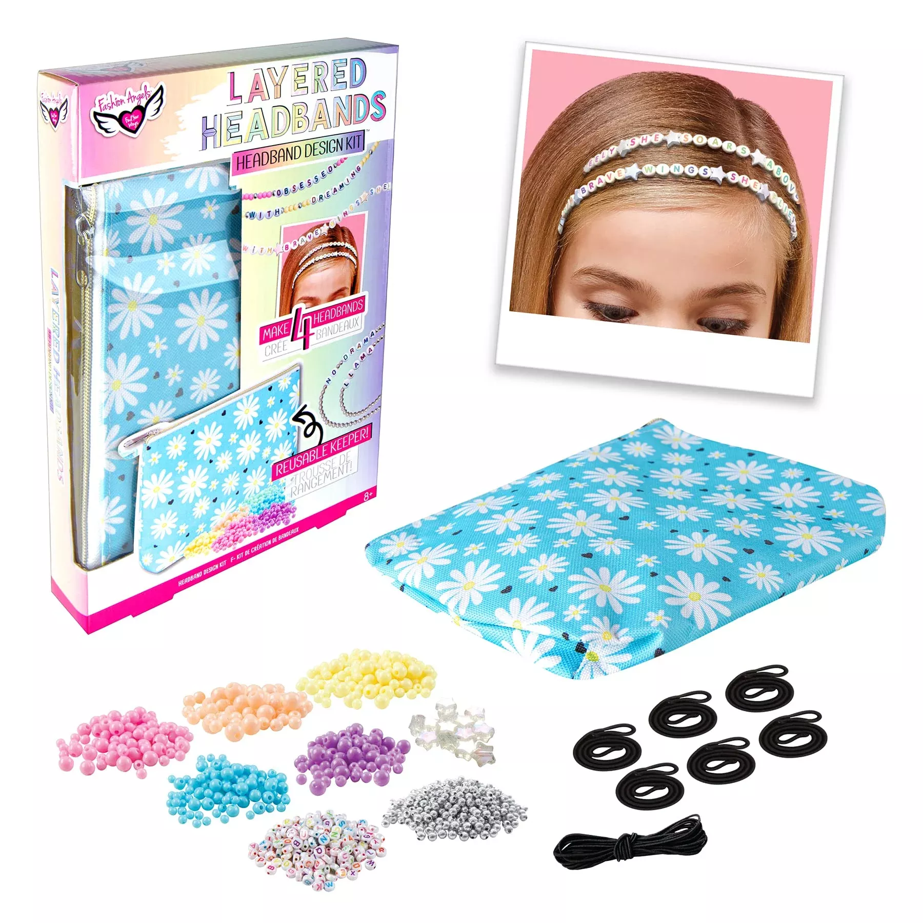Fashion Angels Headband Design Kit - Multi Color Beads, 4 Headbands