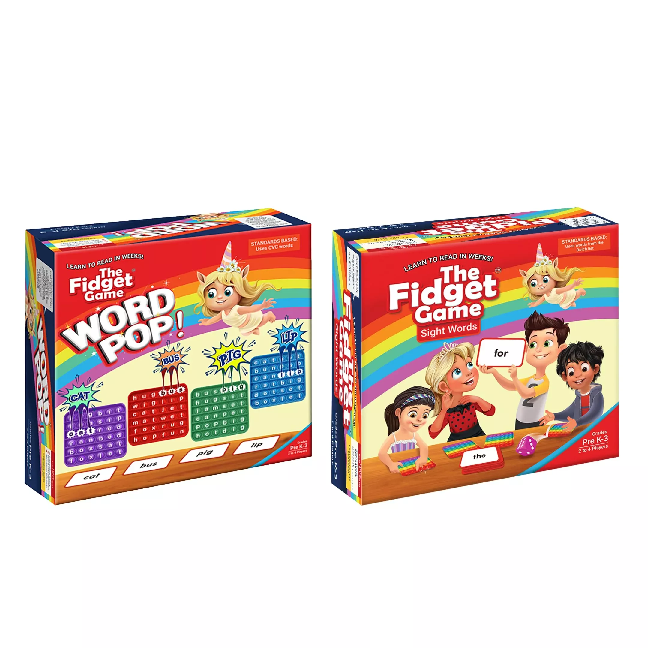 The Fidget Game Word Pop Educational Toy for Kids, 10x10x8 inches,