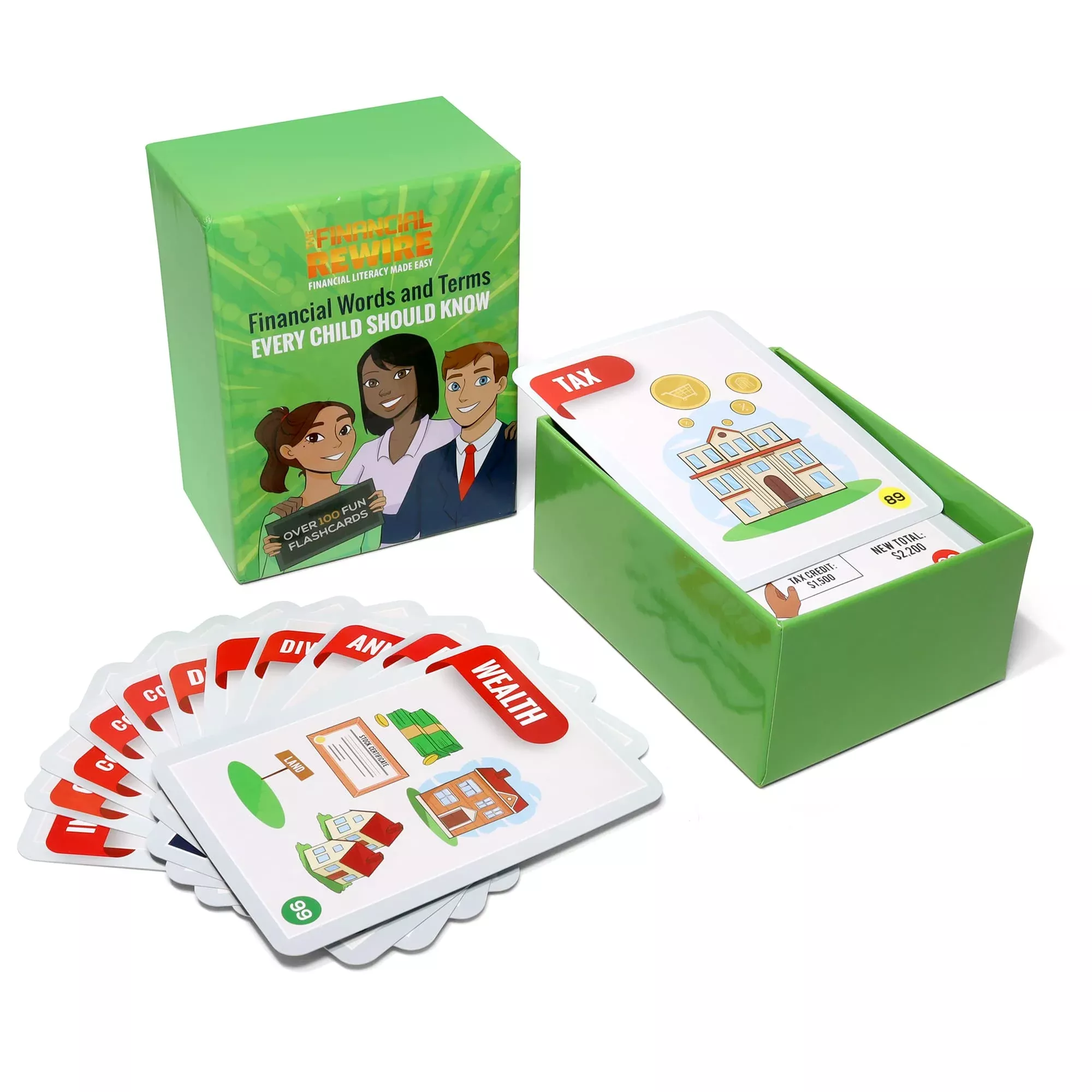 The Financial Rewire Financial Flashcards for Kids - Large Educational Set