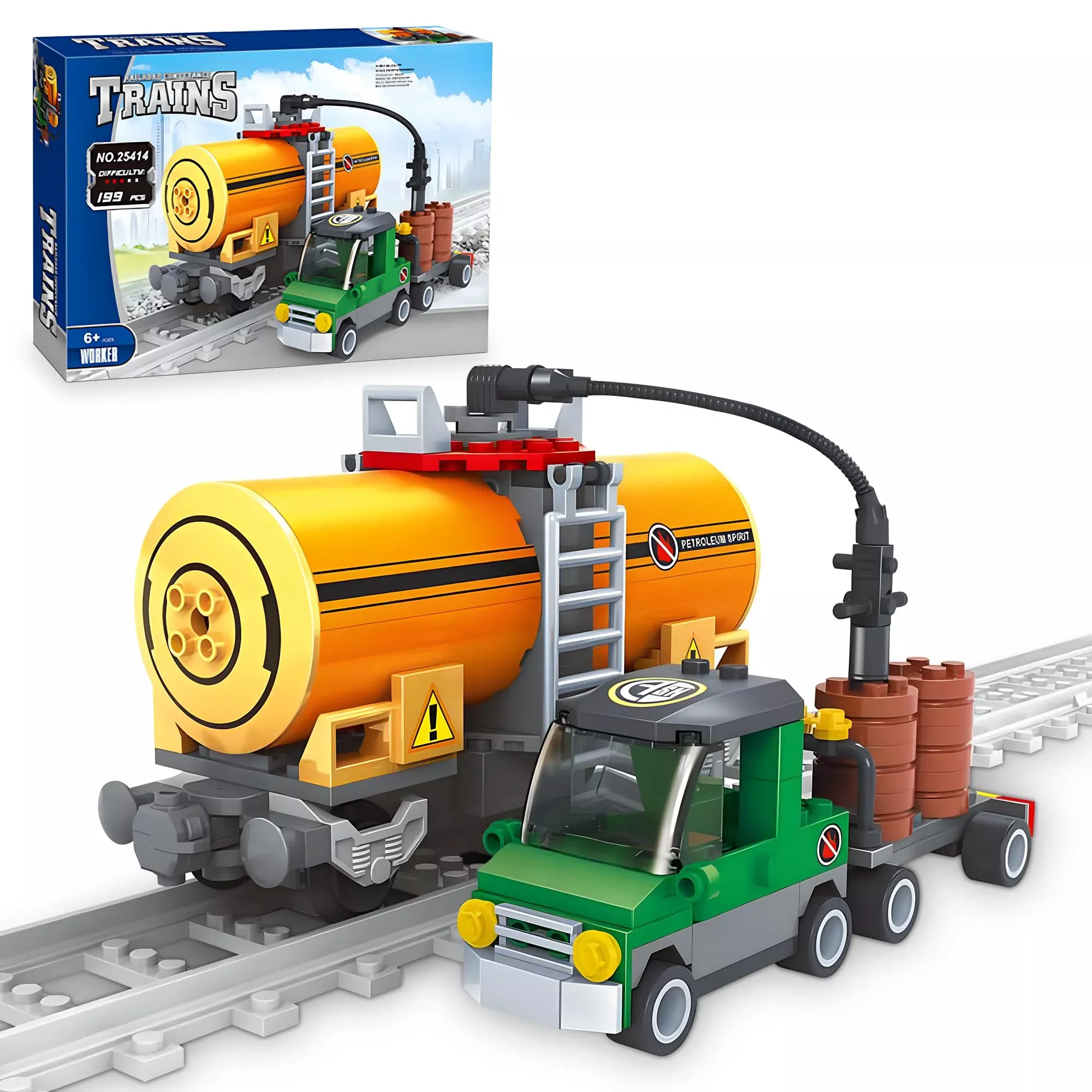 Finger Rock City Freight Train Car Building Toy Sets, Classic Tanker C