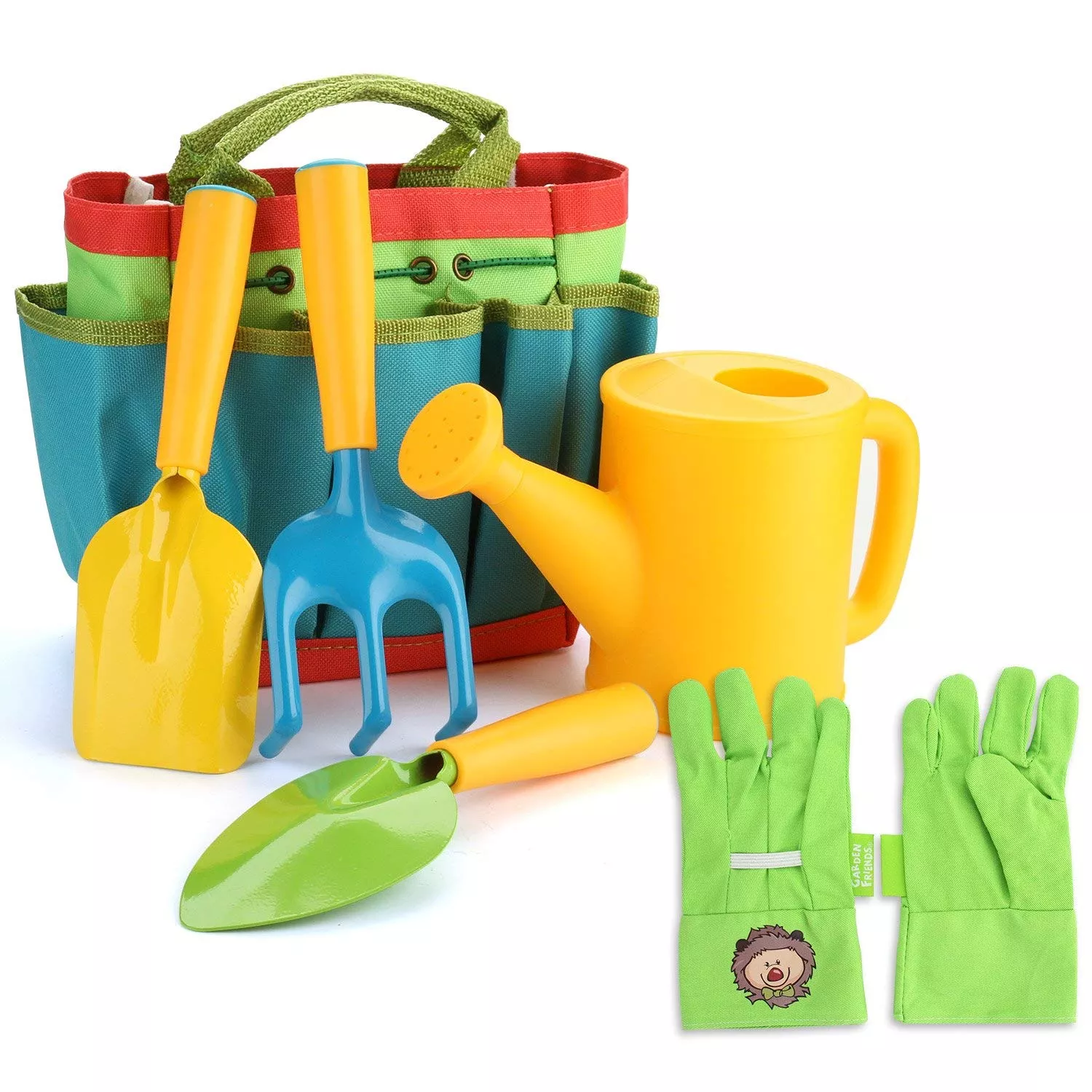 FITNATE Kids Gardening Set - Lightweight Tote, Multi, Small, 6 Tools