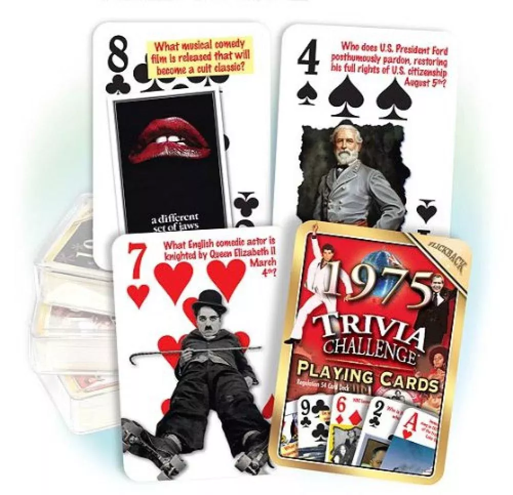 Flickback Media 1975 Trivia Challenge Playing Cards: 50Th Birthday/Ann