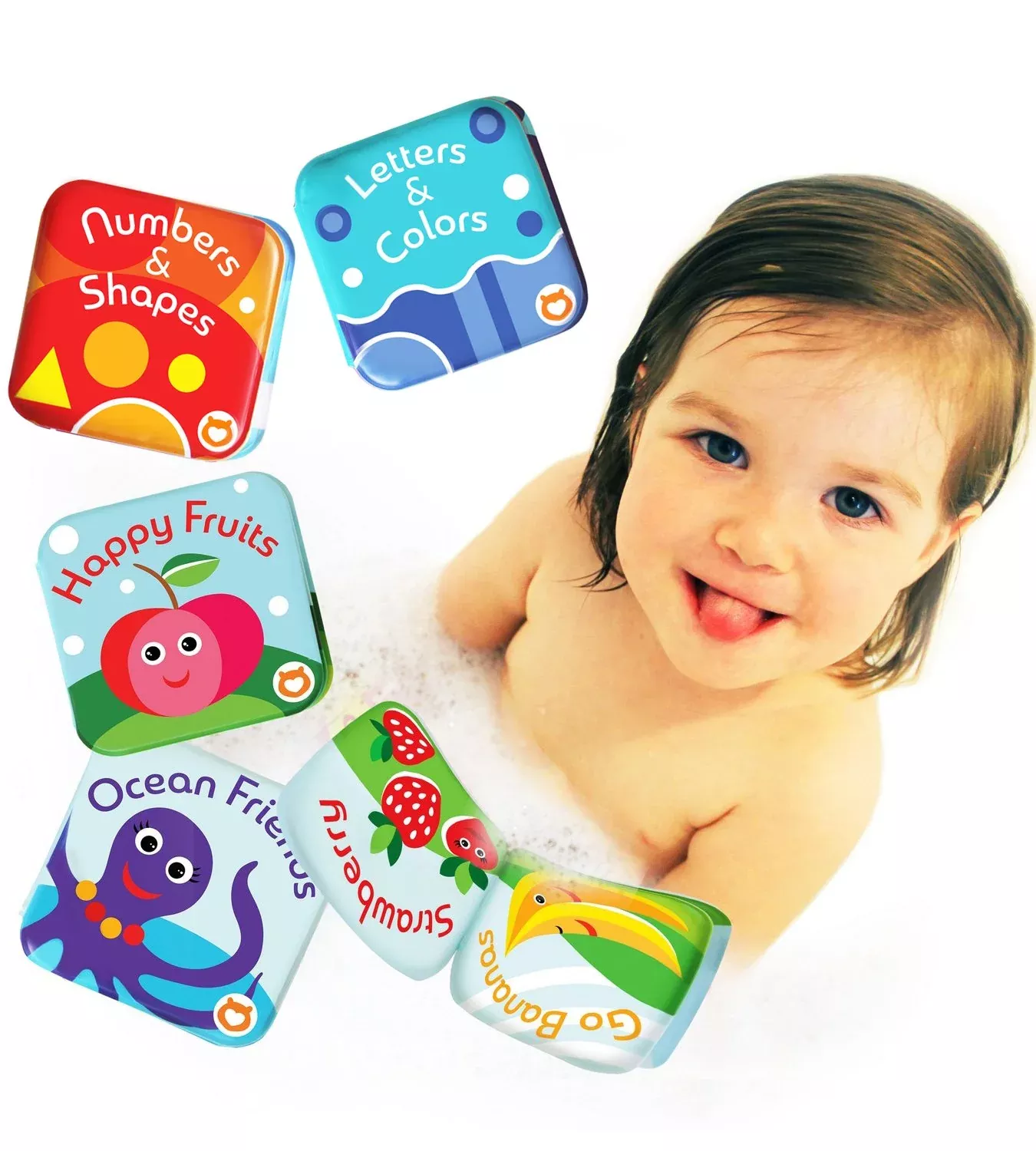Floating Baby Bath Books Set Of 4 - Bath Books For Babies, Infants - W