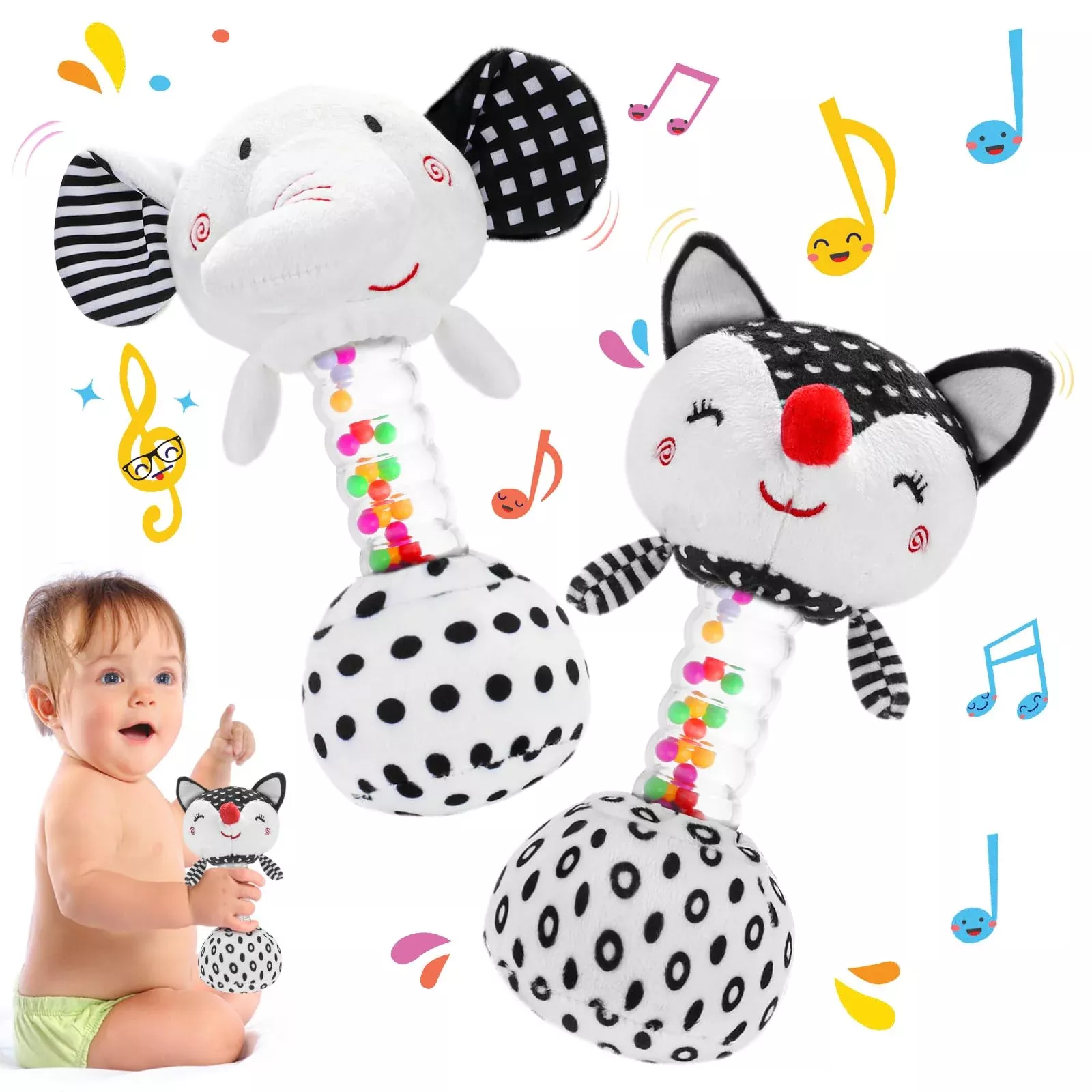 Fpvera Baby Soft Rattles Shaker: Infant Developmental Hand Grip Baby T