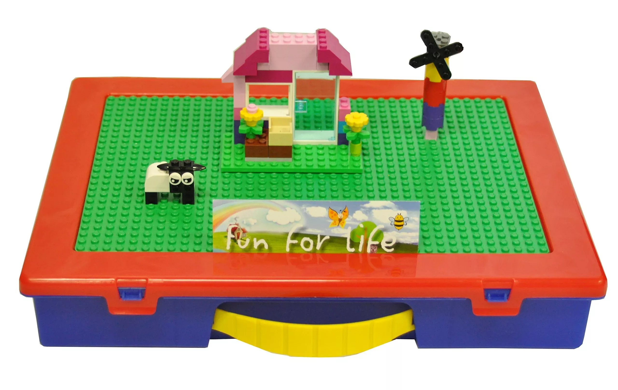 Fun For Life Lego-Compatible Organizer Case, EPHI-1000-2022, Green/Blu