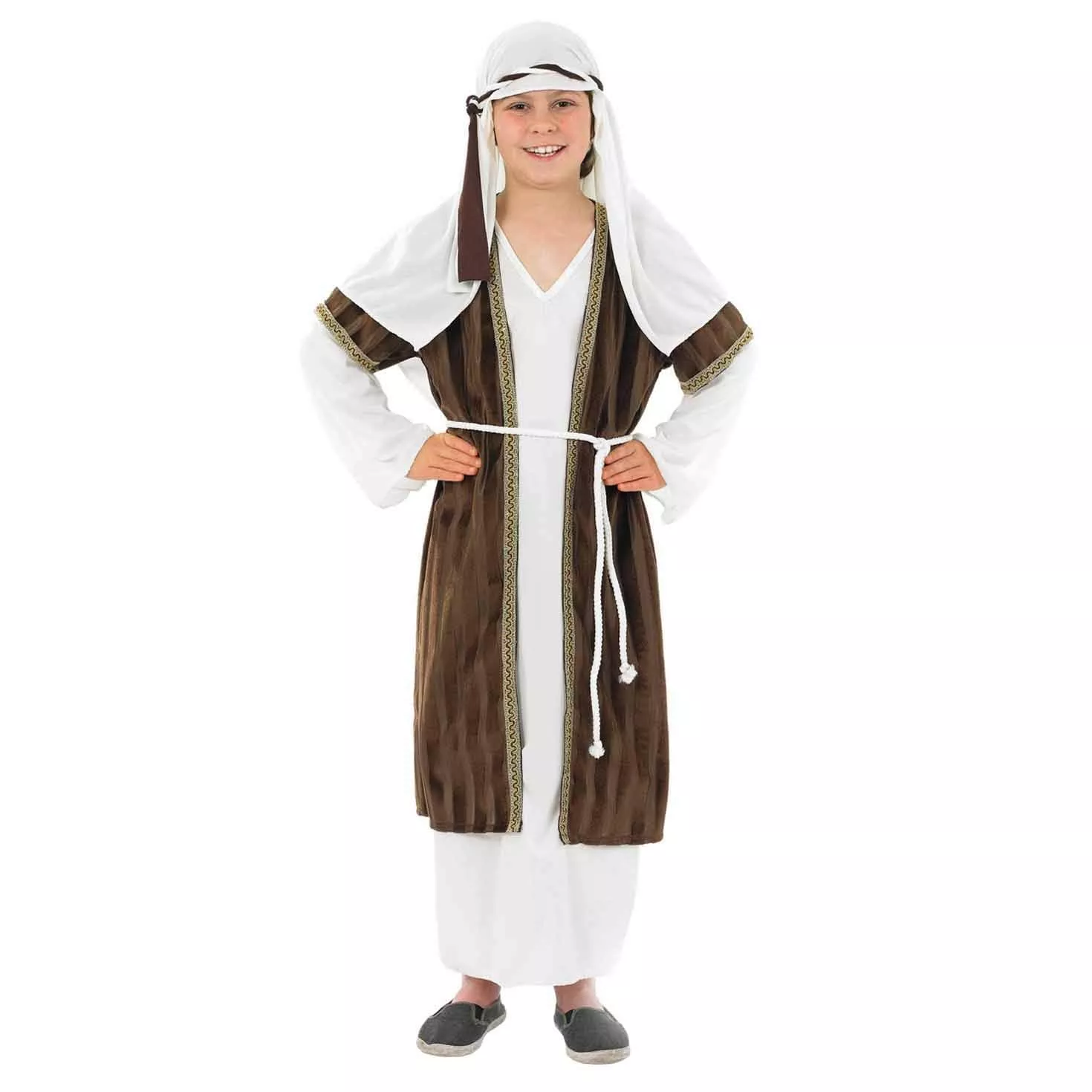 Fun Shack Kids Shepherd Costume Set, Large, Brown