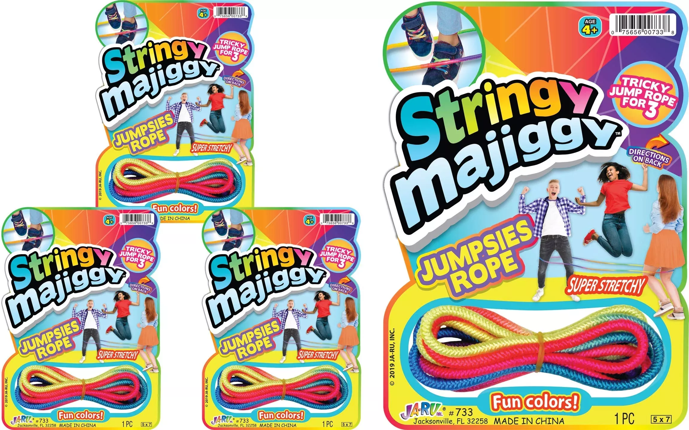 Fun A Ton Chinese Jump Rope (3 Units) Elastic Ankle Skipping Rope For
