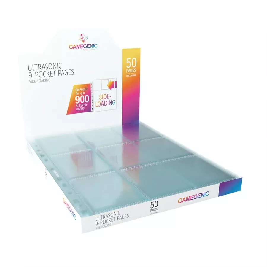 GAMEGENIC: Card Binder Pages: Sideloading 9-Pocket- Clear (50)