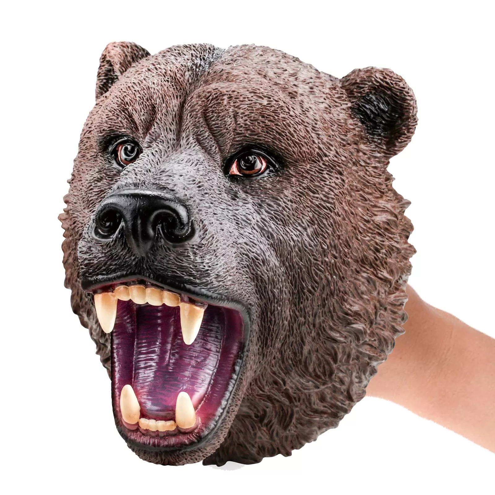 Gemini&Genius Grizzly Bear Hand Puppet Eco-friendly Rubber Toy