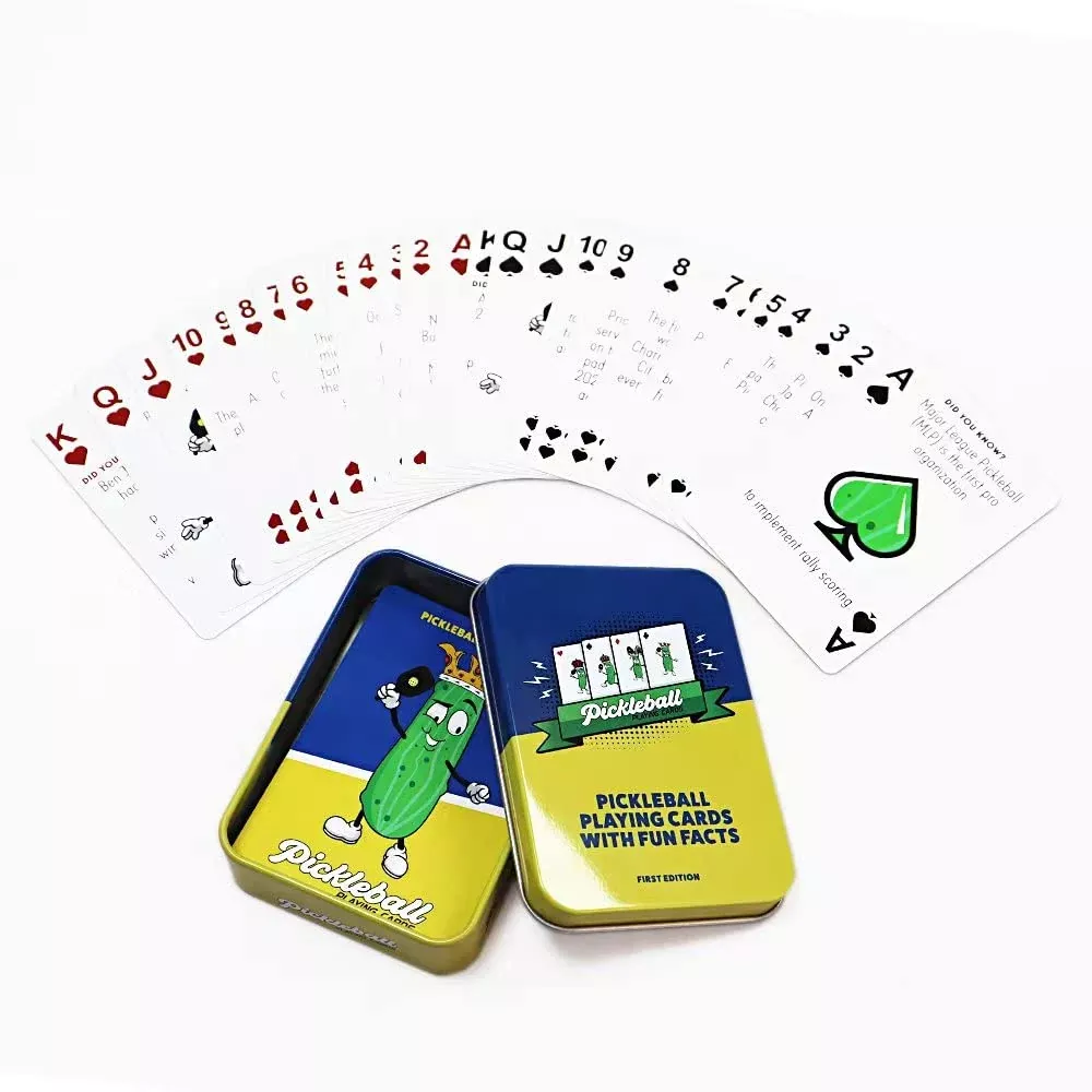 Generic Pickleball Playing Cards - 52 Card Deck with Fun Facts, Regula