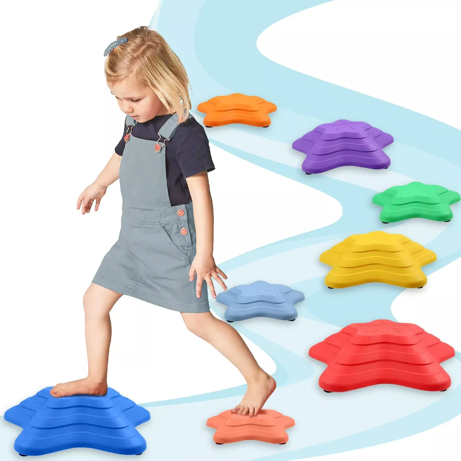 Gentle Monster Stepping Stones For Kids, Set Of 8 Pcs For Balance With