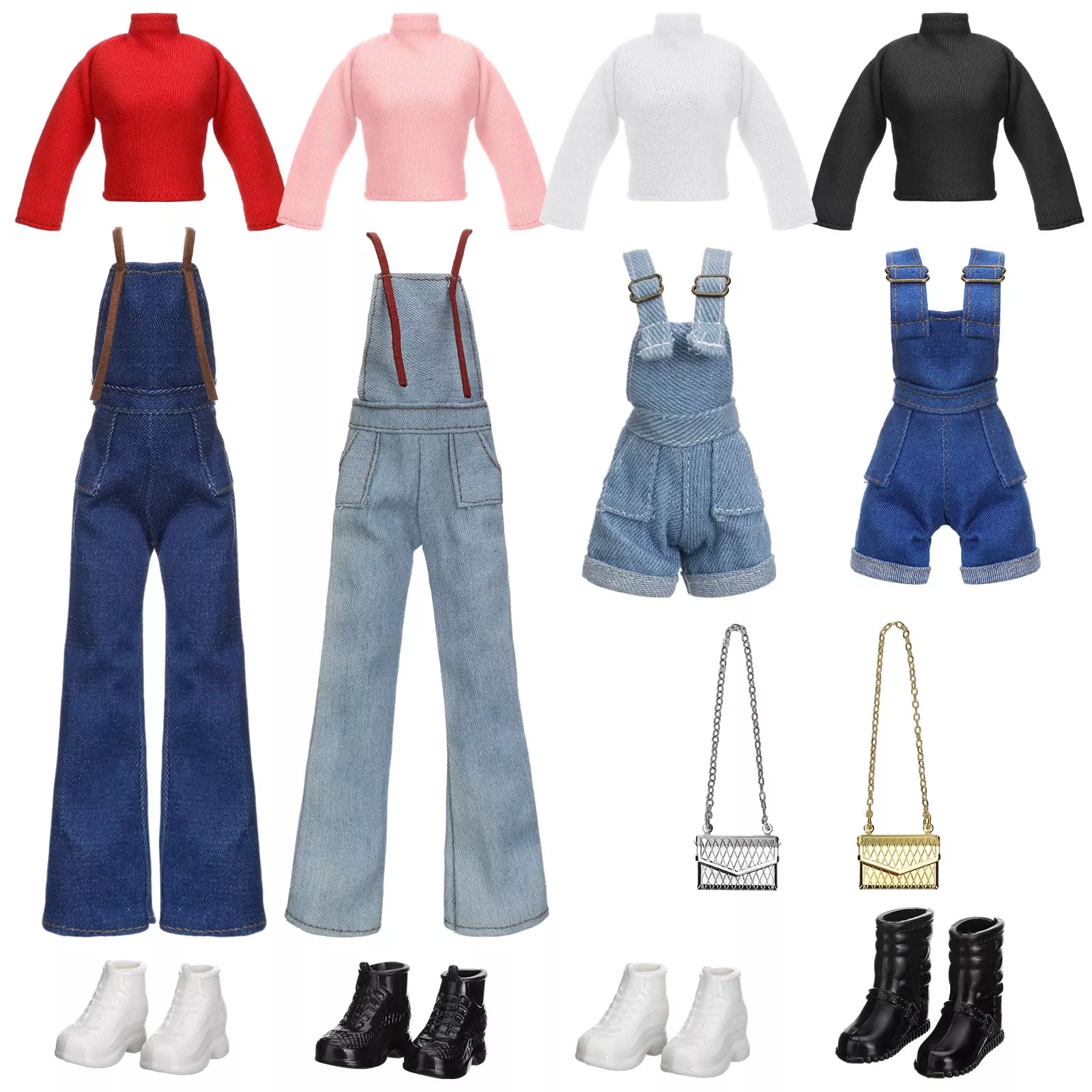Geyoga Doll Clothes Set for 11.5 Inch Dolls, 14 Pieces, Denim