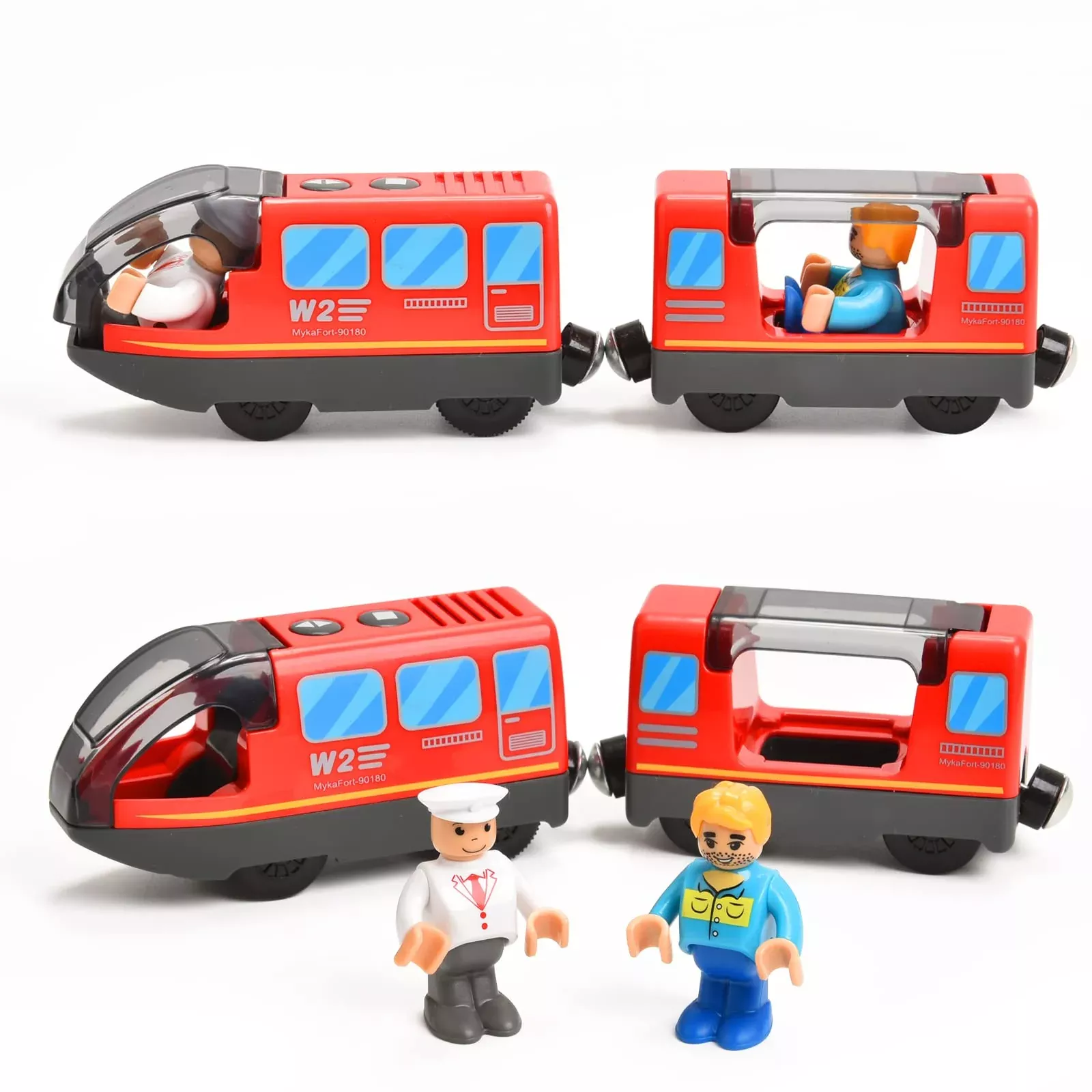 Giant Bean Battery Operated Train Set Compatible with Thomas, 8" Colorful