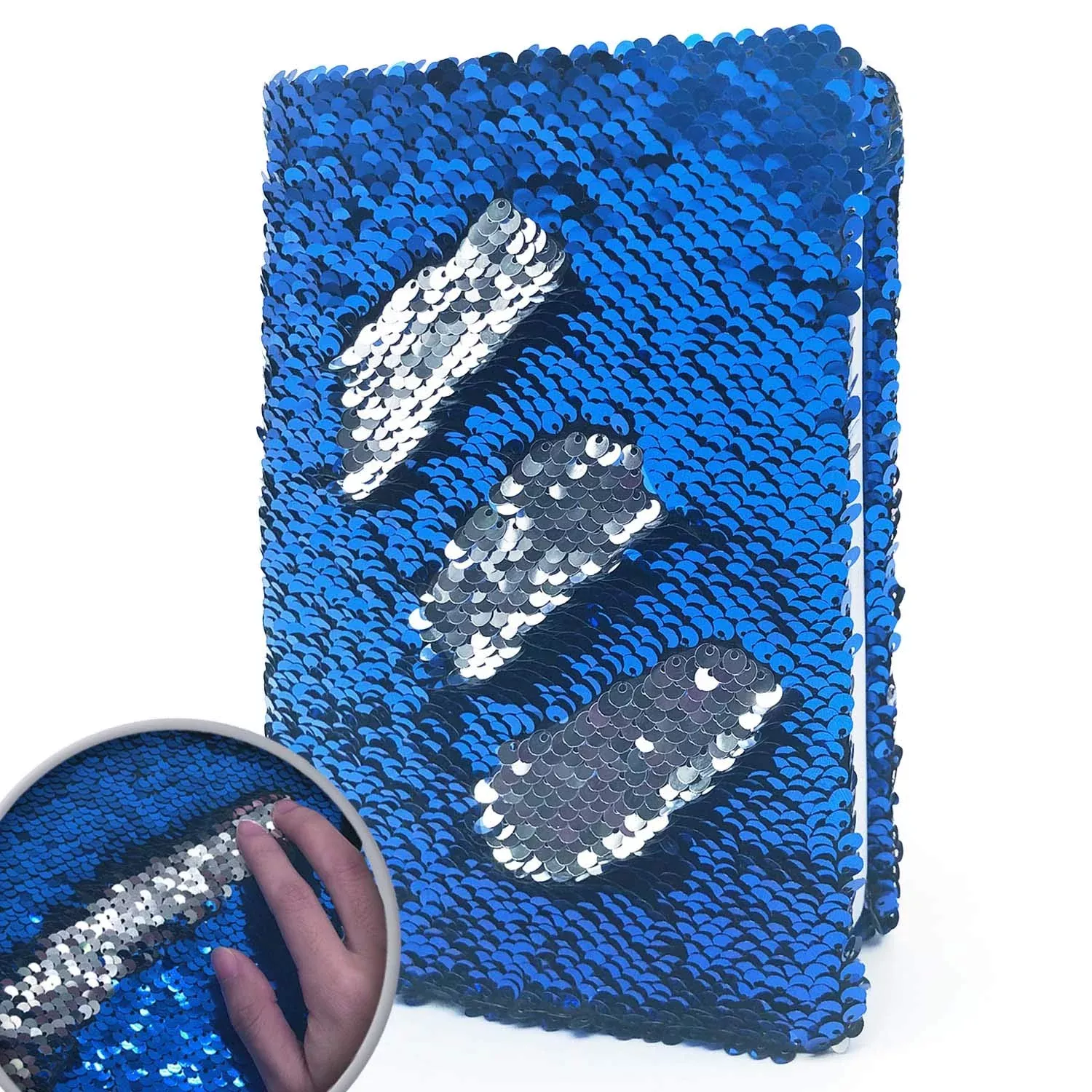GINMLYDA Sequin Journal for Girls 8-12, 160 Pages, Blue