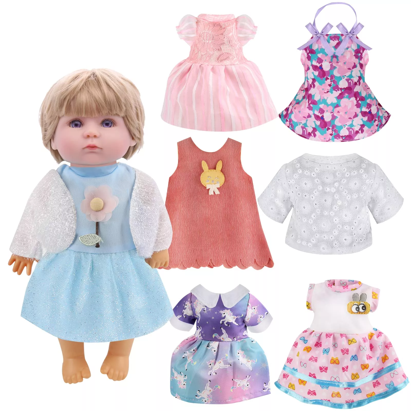 Girl Doll Clothes And Accessories 6 Sets Doll Clothes For 12 Inch Doll
