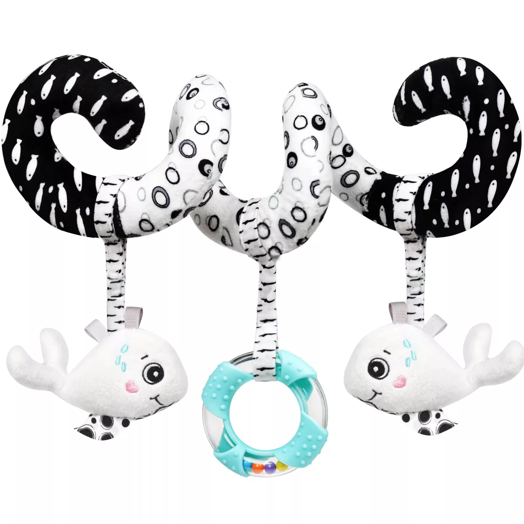 GKDOMS Baby Spiral Hanging Stroller & Car Seat Toys - Black & White Pl