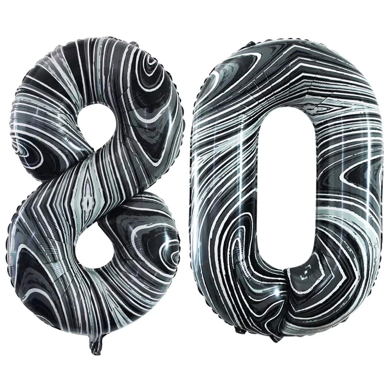 GOER Reinforced Balloons for Events - Marble Black, 80 Size, Durable