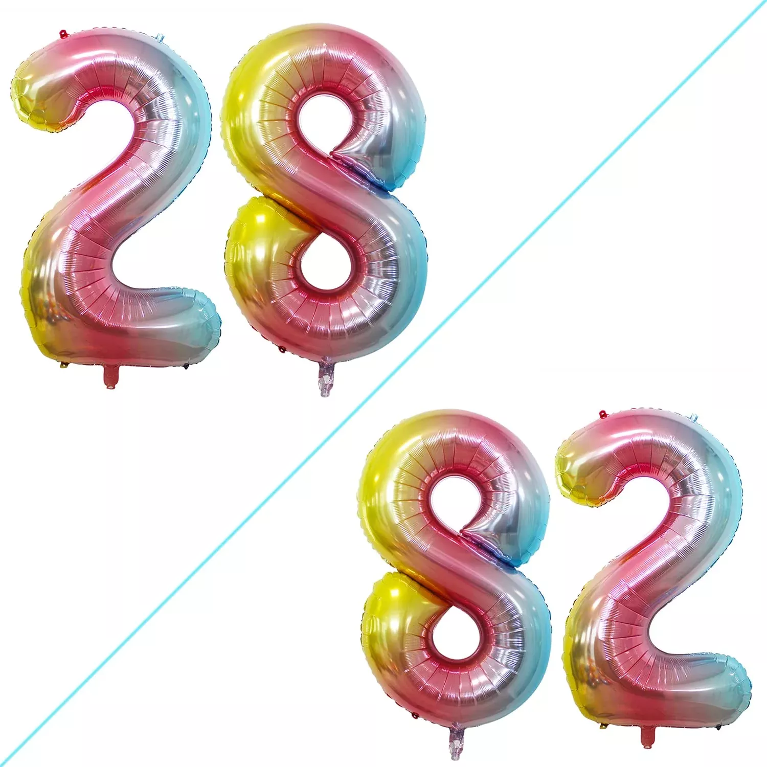 GOER Reinforced Balloons for Parties - 28/82 Rainbow - Cold Resistant
