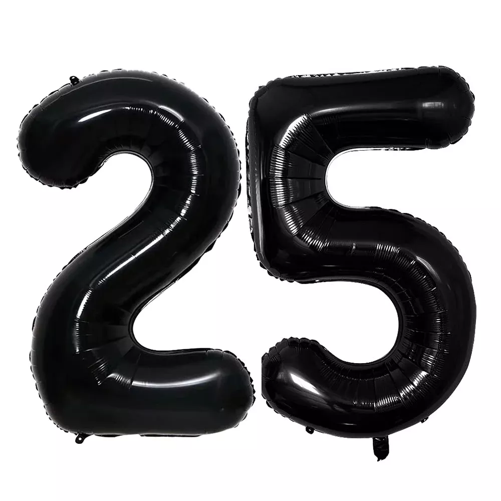 GOER Reinforced PA/AL/PE Balloons, Black, 25/52 Size