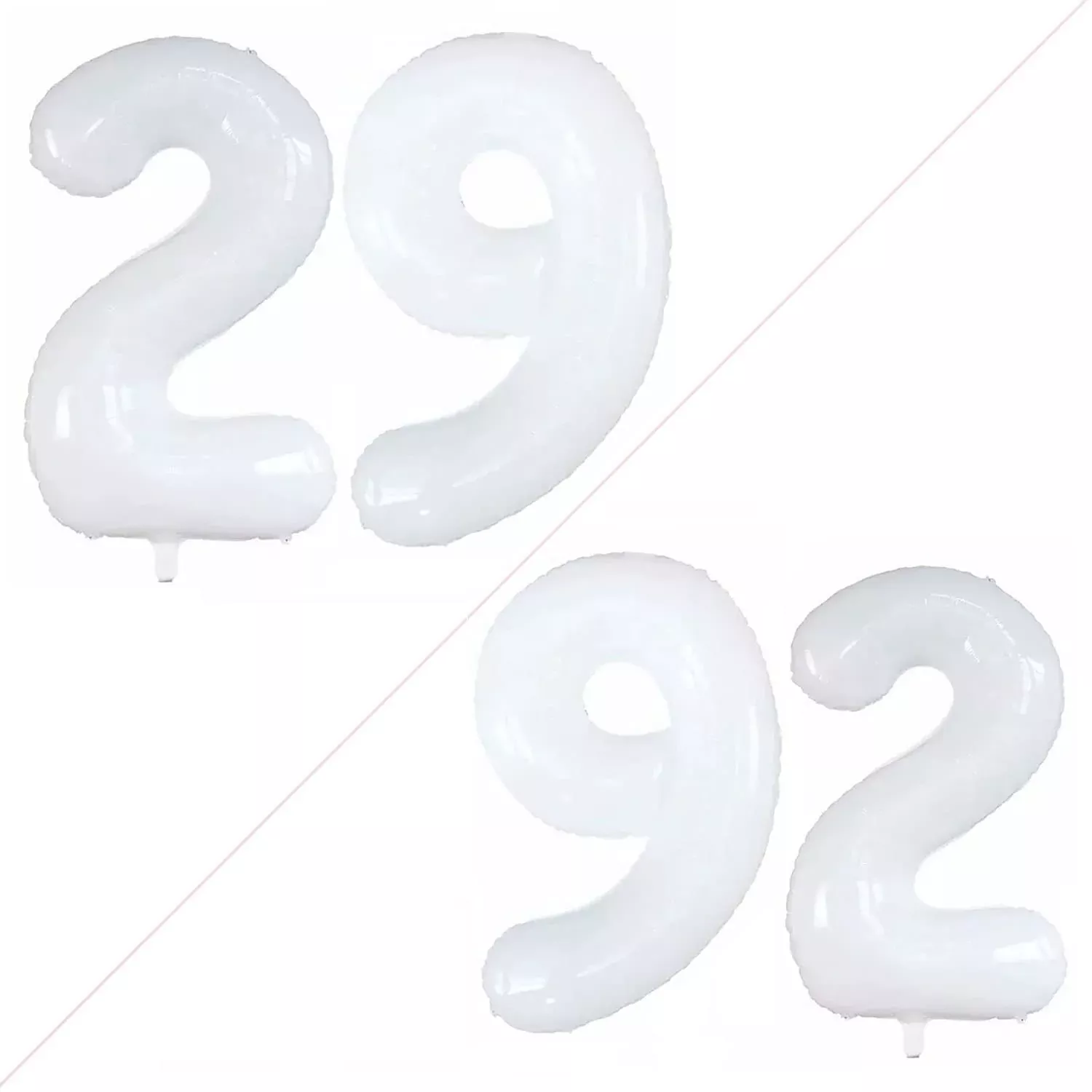 GOER Reinforced PA/AL/PE Balloons, White, 29/92,