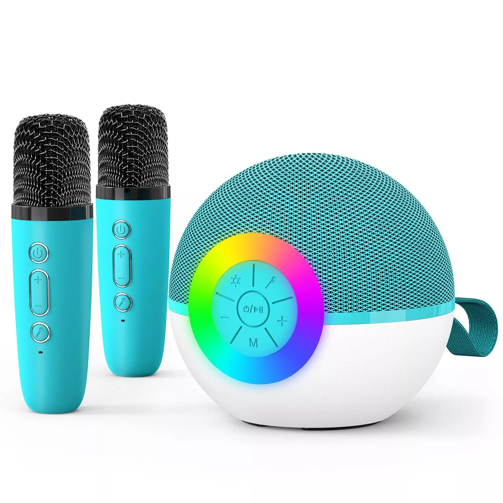 goopow Mini Karaoke Machine Speaker for Kids, Portable Green Microphone