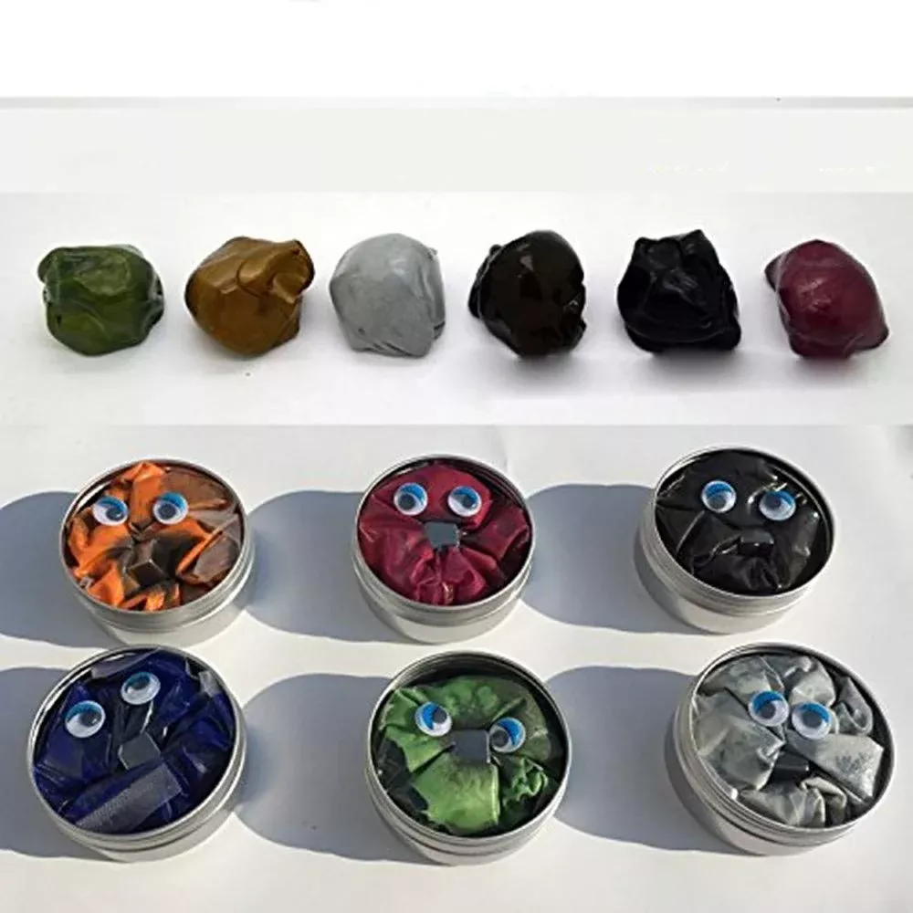 Gracesdawn 6 Set Magnetic Putty Slime Super Stress Reliever Infused With Iron Relaxing Fun A Set Of A Set Of 6 Boxes, 6 Colors（Gold,Red,Green,Gray,Navy Blue,Black,Mauve Once To Meet All