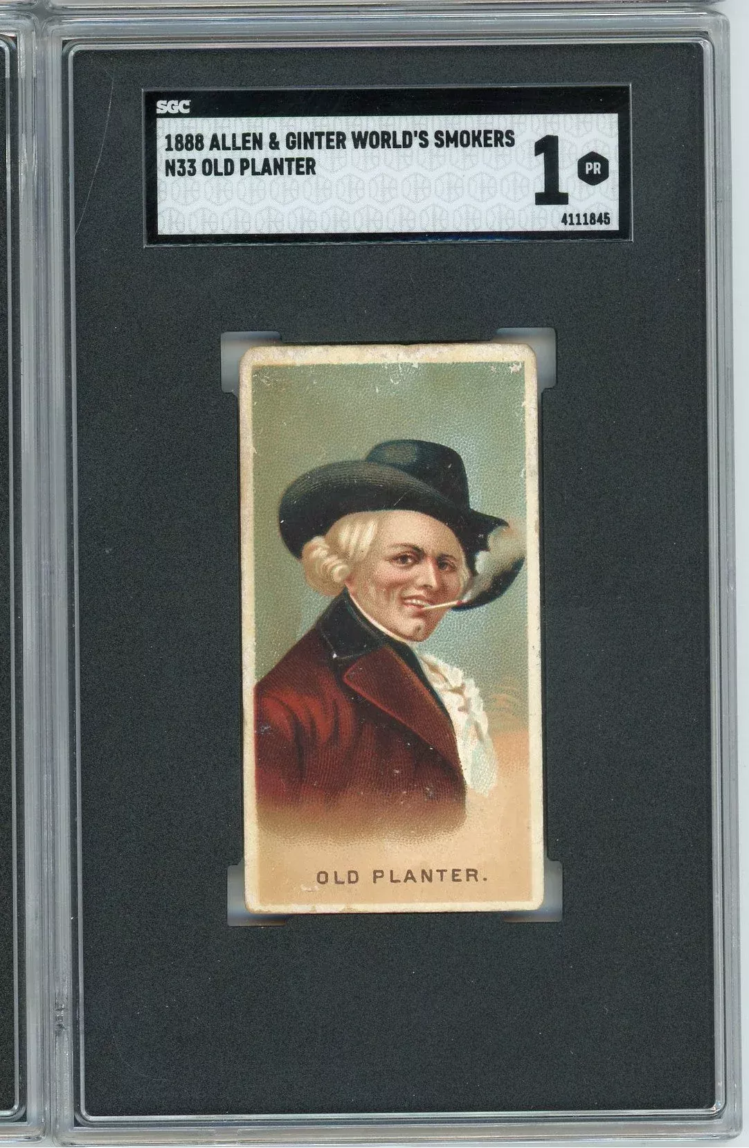 Graded 1888 Allen & Ginter World's Smokers N33 Old Planter Baseball Tobacco Card SGC 1