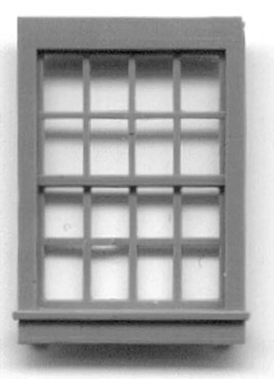 Grandt Line 5032 HO Scale Double Hung 16 Pane 36"x52" Window Set 8 Pack