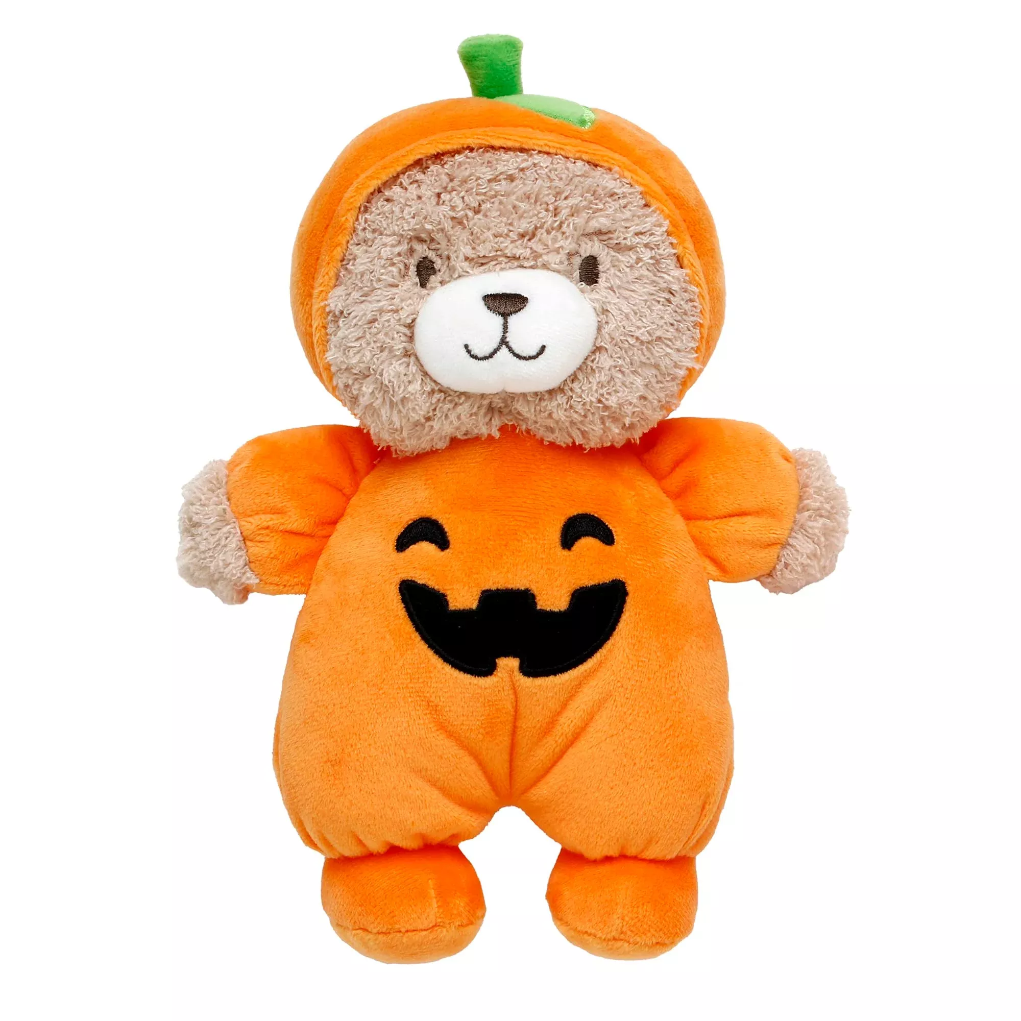 Halloween 9 Inch Plush Rattle With Embroidered Jack-O-Lantern For Baby