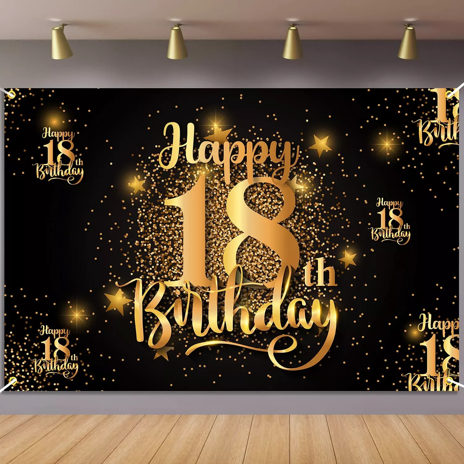 Happy 18Th Birthday Backdrop Banner Step And Repeat 18 Years Old Backg